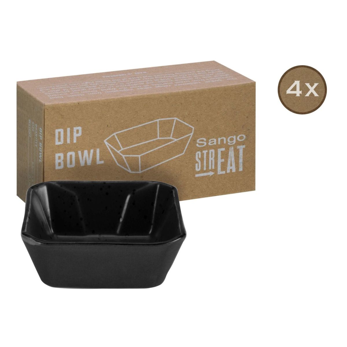 CreaTable STREET FOOD - 4-er Dip Bowl grün 100 ml, 8.5x8.5x3 cm (LxBxH); schwarz; 4 Stück / Pack