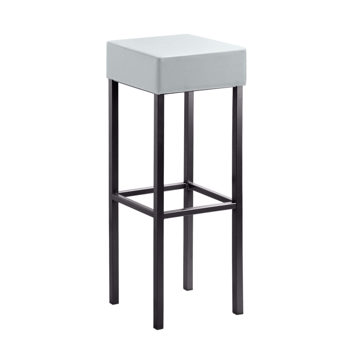 Mayer Sitzmöbel Extra-hoher Barhocker 89 cm, Vierfuß, Bezug Kunstleder 34x34x92 cm (BxTxH); Sitz hellgrau, Gestell schwarz