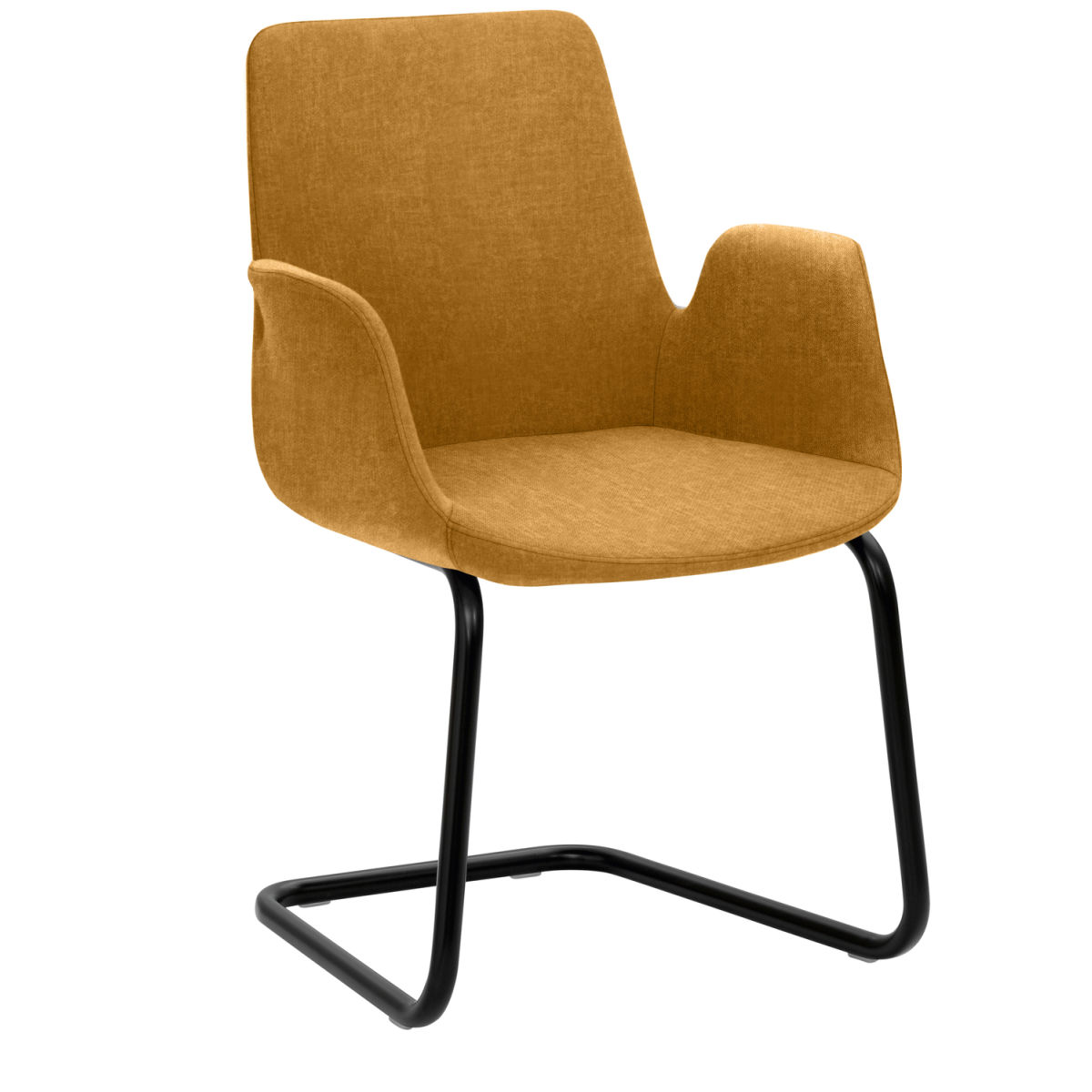 Mayer Sitzmöbel Sessel 2009 Polyester-Stoff, mit Armlehnen 58x56x86 cm (BxTxH); Sitz senf, Gestell schwarz