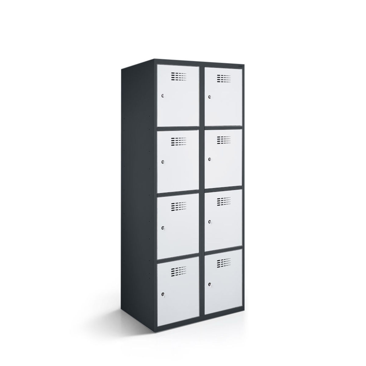rotstahl Fächerschrank 8 Fächer mit anthrazitgrauem Korpus 60x50x180 cm (BxTxH); hellgrau