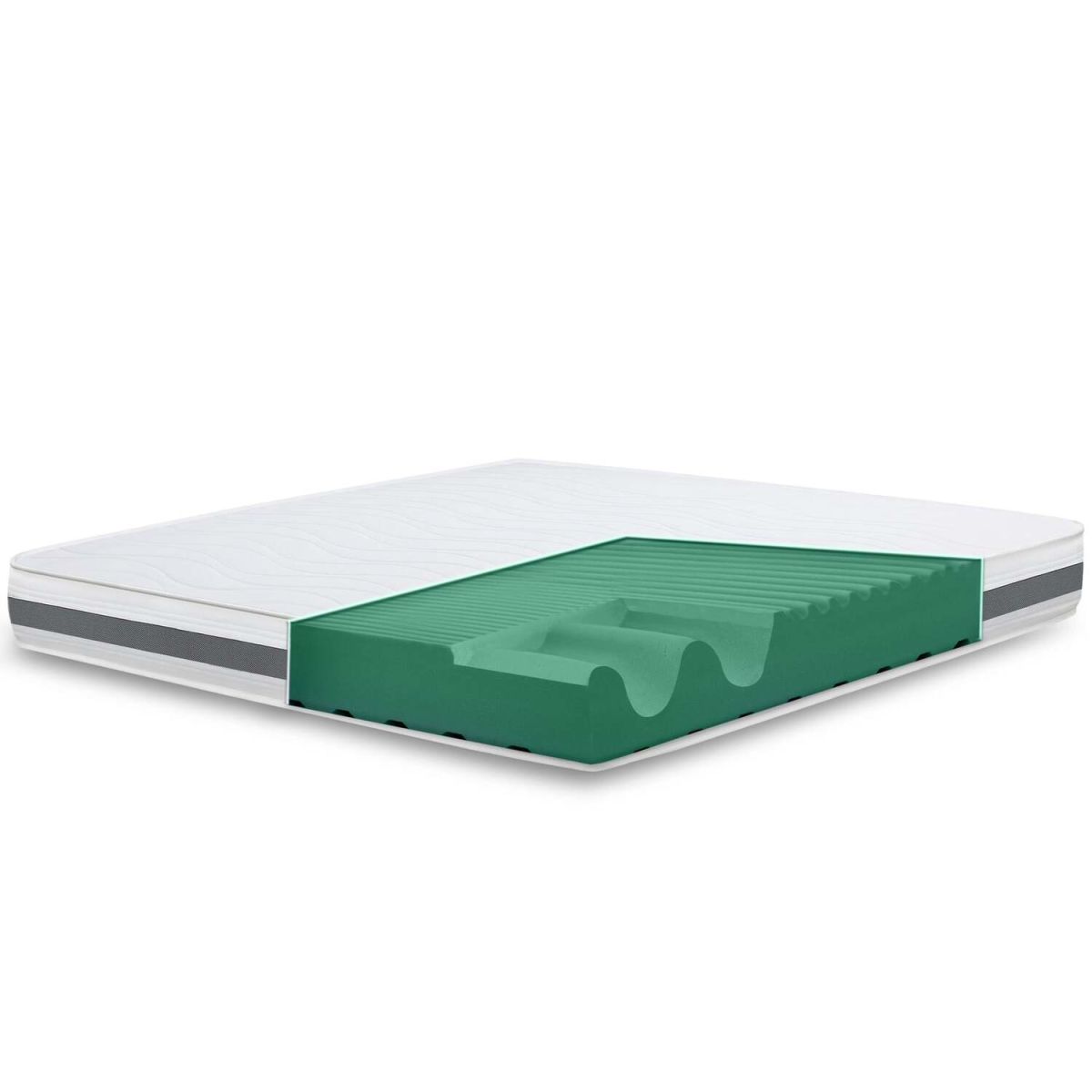 The White Stone BASIC Einzelne Matratze Memory, Made in Italy 100x200x16 cm (BxLxH); weiß; H3-fest