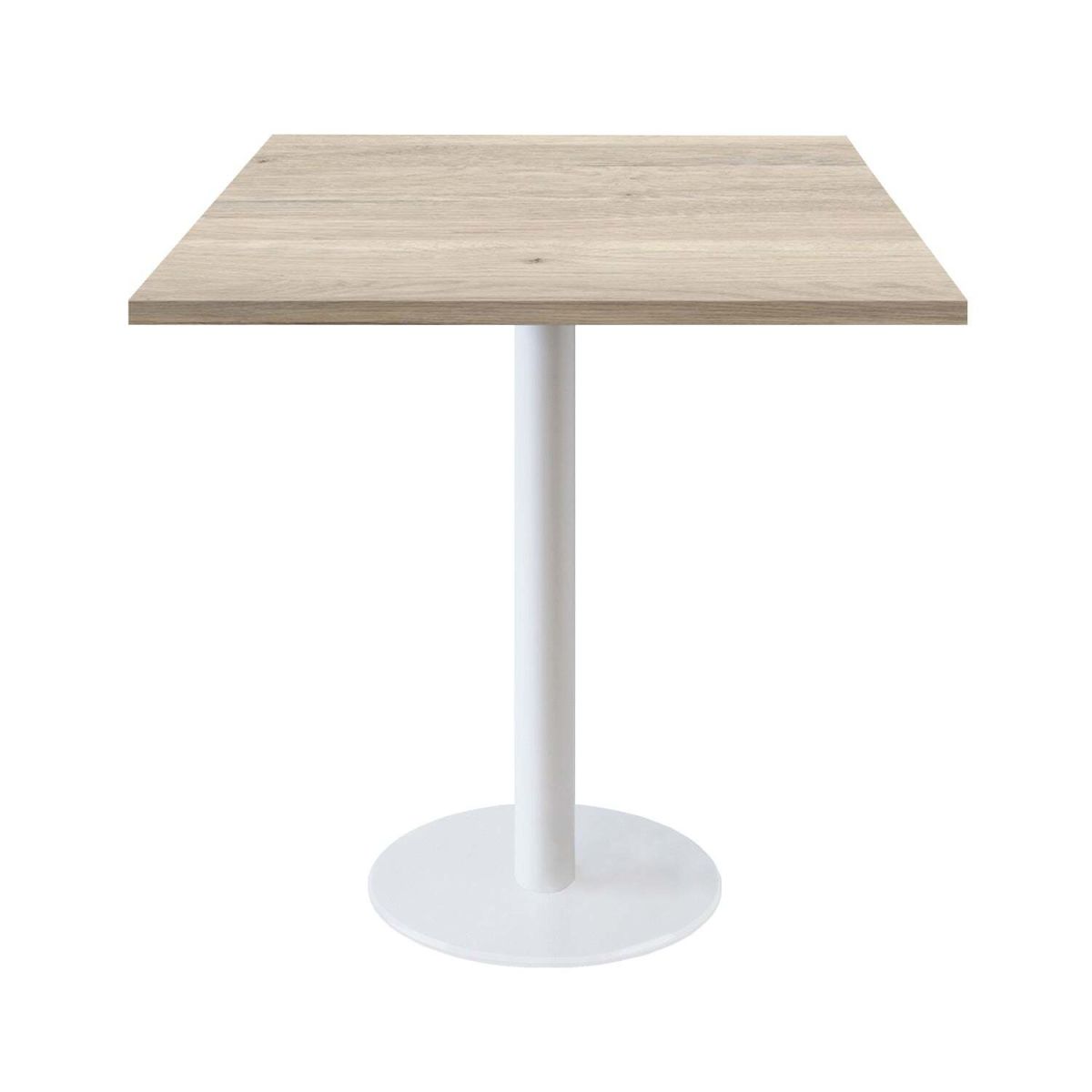 Tavolo Roma quadrato base bianco - laminato legno & pietra RestooTab; 70x70x75 cm (LxLxH); betulla/grigio chiaro; quadrata