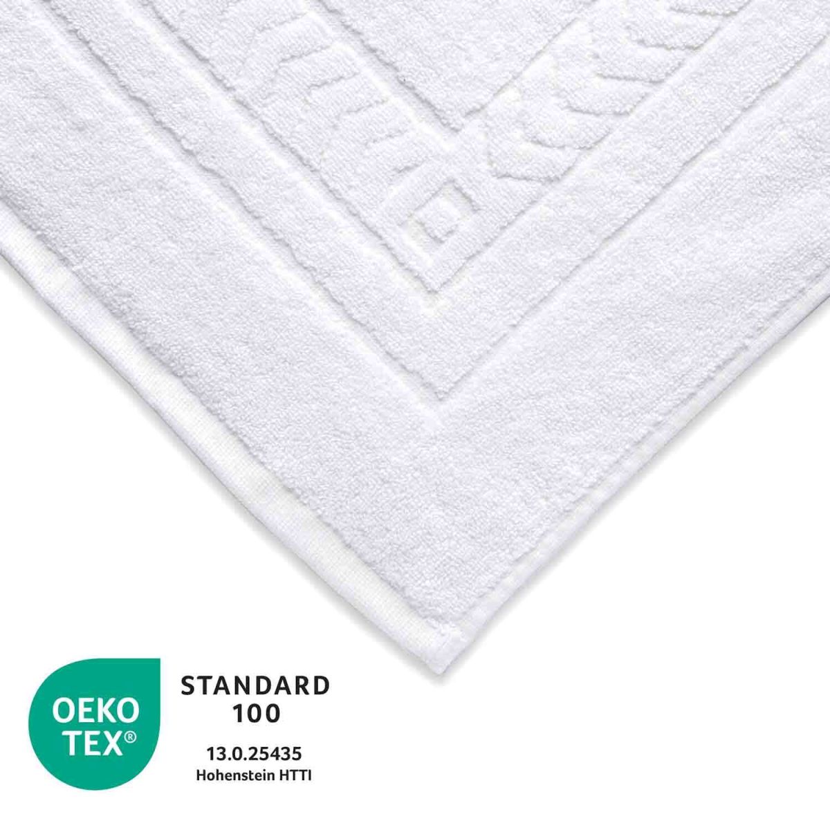 bertsch Hotelwäsche Badevorleger ca. 50/75, 600g/qm,Chevronbordüre 50x75 cm (BxL); weiß