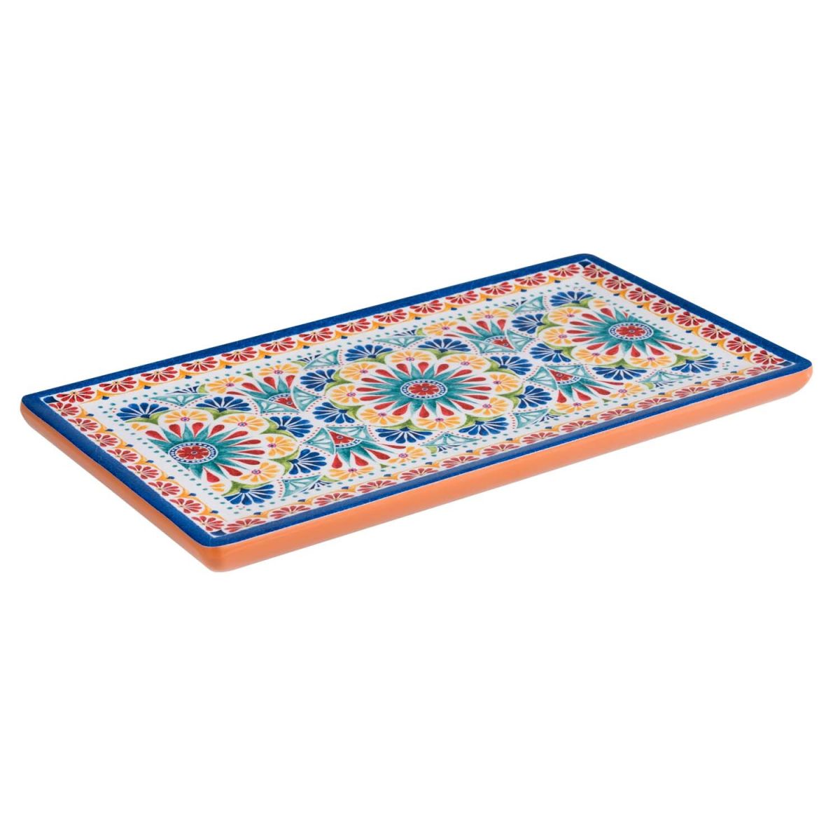 APS GN 1/3 Tablett ARABESQUE, Melamin; GN 1/3, 32.5x17.6x2 cm (LxBxH); blau/terrakotta; rechteckig