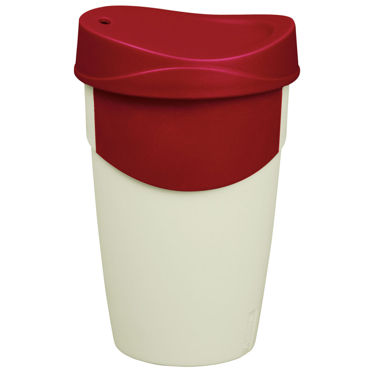 helios To-Go-Becher WayCup 400 ml, 13.7 cm (H); bordeaux/creme; 0.4 l Eichstrich