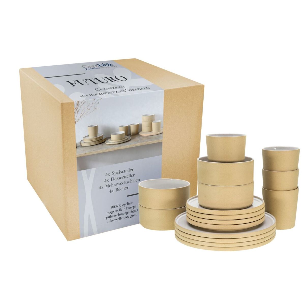 CreaTable Futuro - Kombiservice 16-tlg cremeweiß