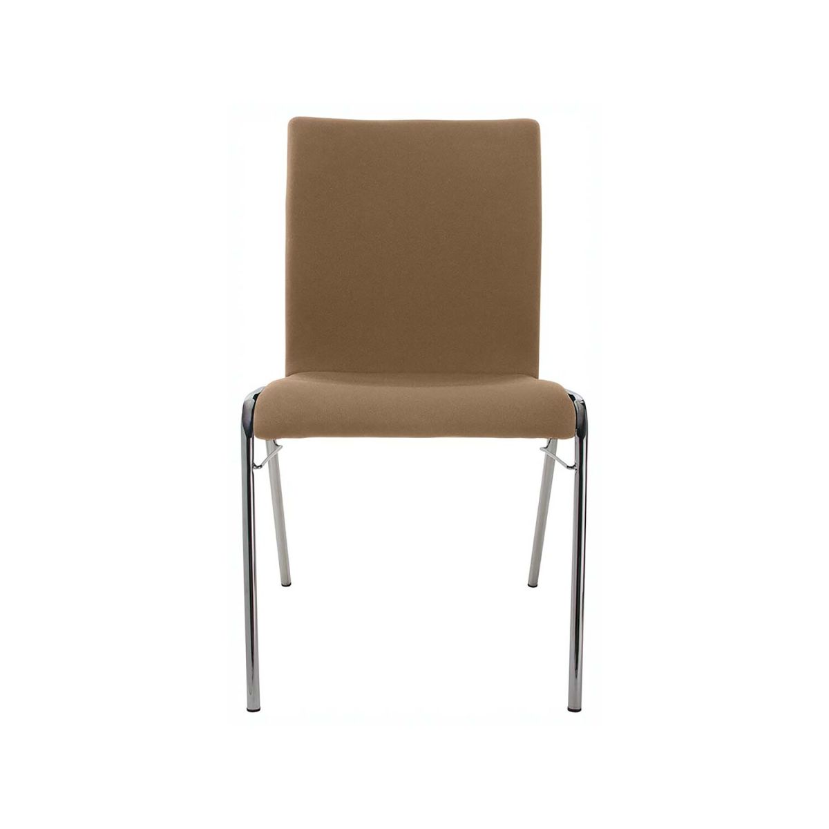 BMV Besucherstuhl 'A45' Buche, Gestell verchromt, Steg, Vollpolster 50x86x54 cm (BxTxH); Sitz braun, Gestell silber