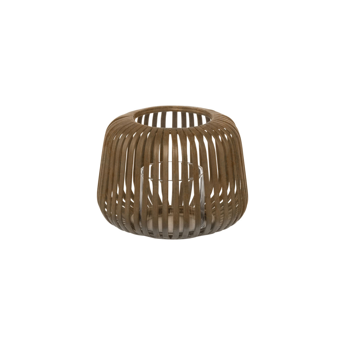blomus Laterne -LITO- inkl. innenliegendem Glaszylinder 14x14x13.5x10 cm (LxBxØxH); rostbraun