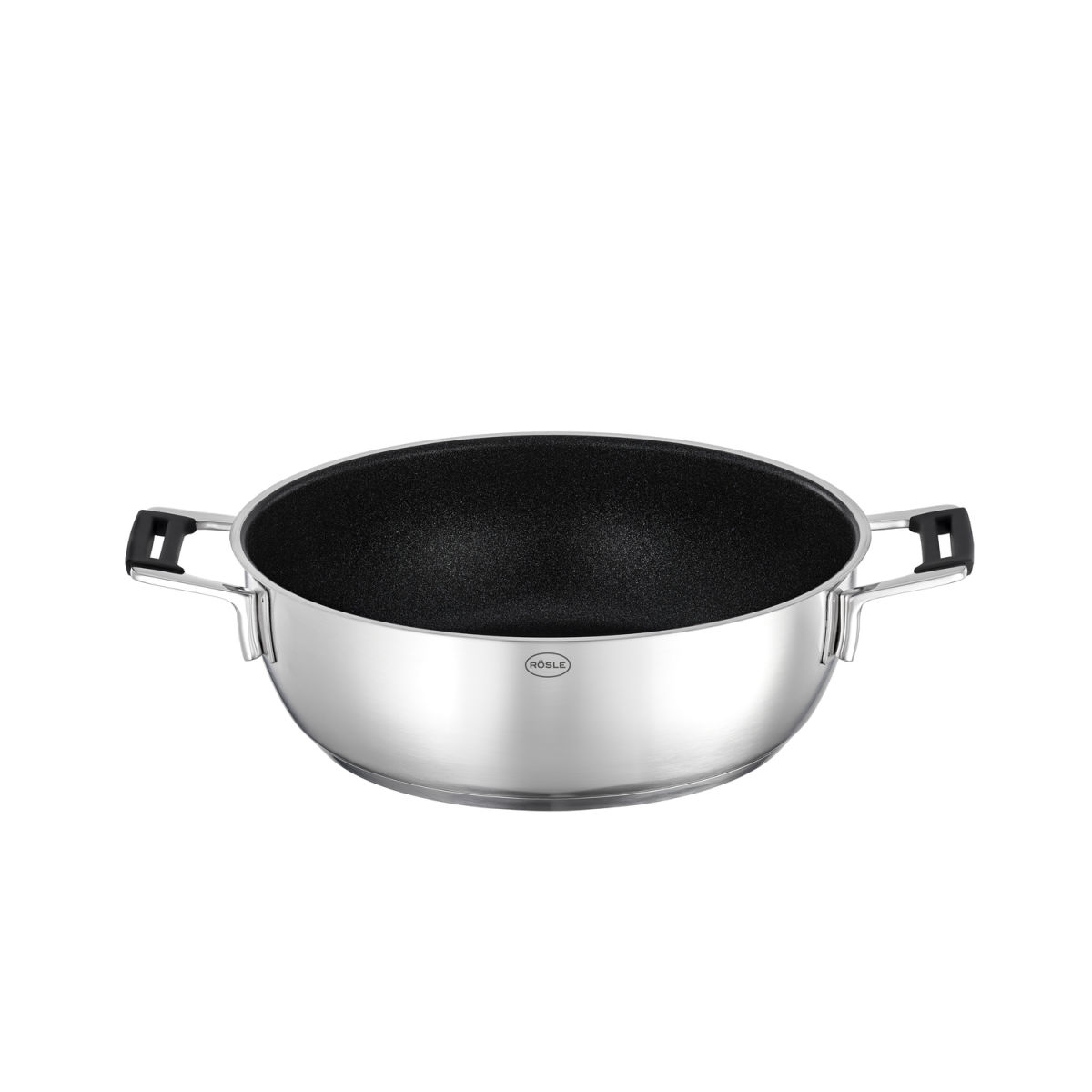 RÖSLE Servierpfanne Silence Pro, ProResist 0.045 l, 39x29.5x14 cm (LxBxH); silber/schwarz; rund
