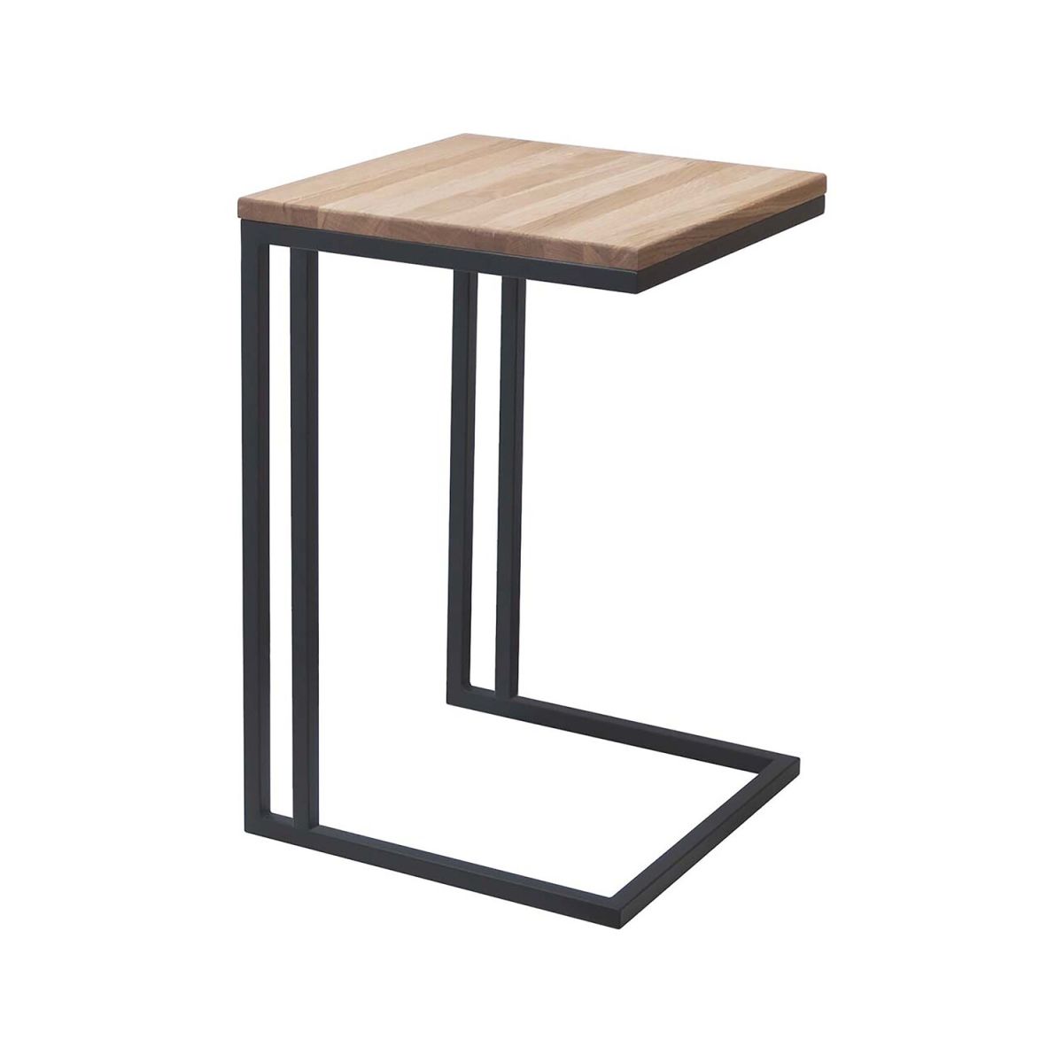 Infantil Beistelltisch 'Monika', Wildeiche 40x40x60 cm (LxBxH); Platte braun, Gestell schwarz; quadratisch