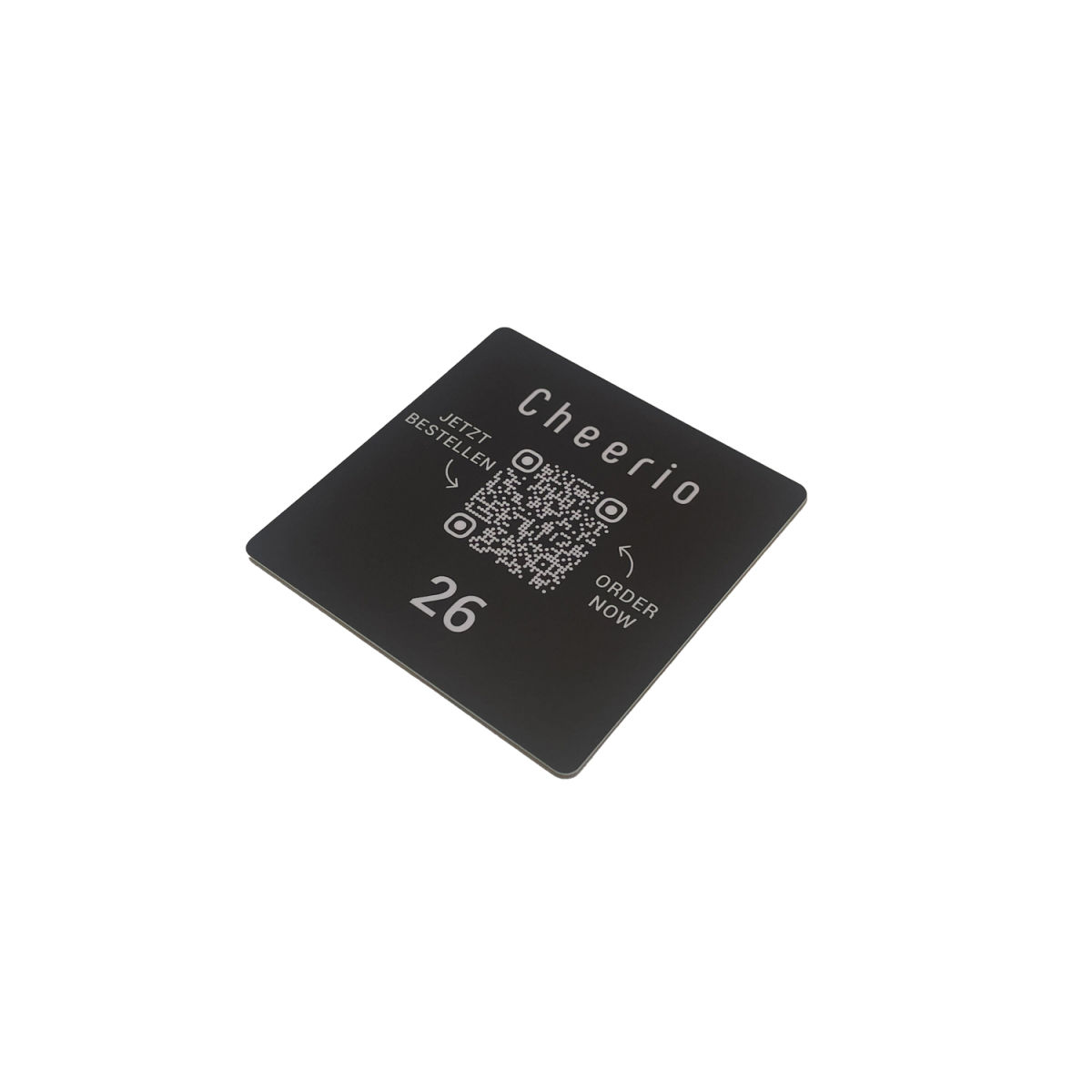 PRODUCTMATE Tischaufleger beidseitig quadratisch matt mit QR-Code 10x10 cm (BxH); mehrfarbig; 25 Stück / Pack