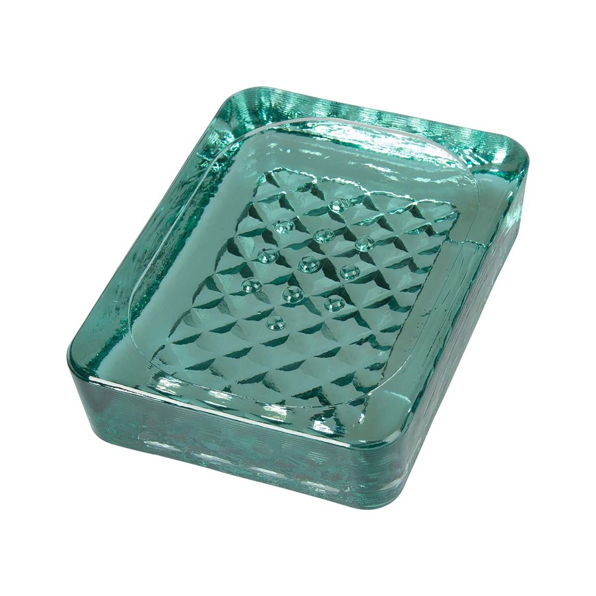 Vidrios Seifenschale 'Diamant' aus Recyclingglas; 12.5x3 cm (BxH); transparent; rechteckig