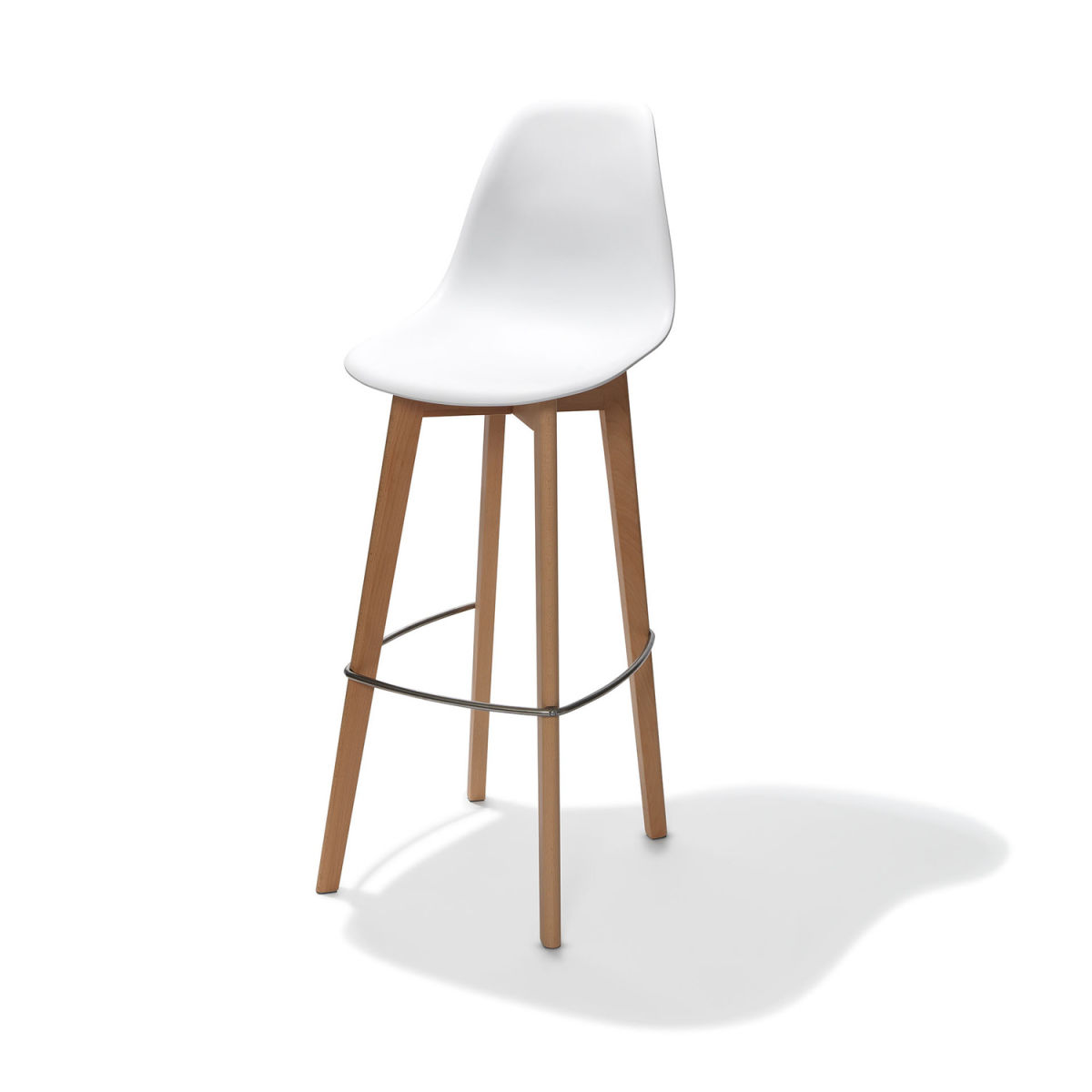 Feros Barhocker Keeve ohne Armlehne 47x53x119 cm (BxTxH); Sitz weiß, Gestell braun; 4 Stück / Pack