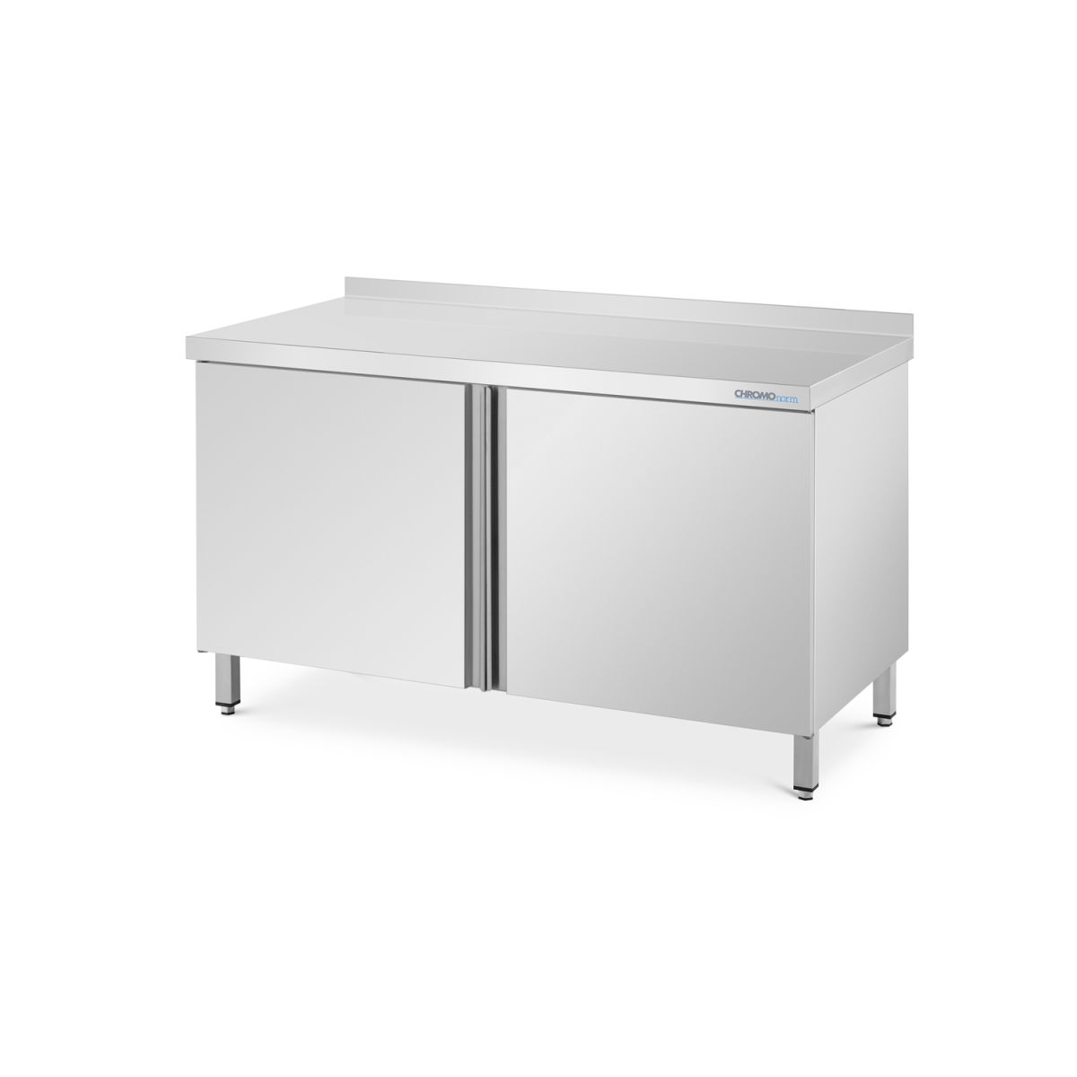 CHROMOnorm Arbeitsschrank mit Flügeltür, mit Tischplatte Hinten Auf 100x90x60 cm (BxHxT); grau