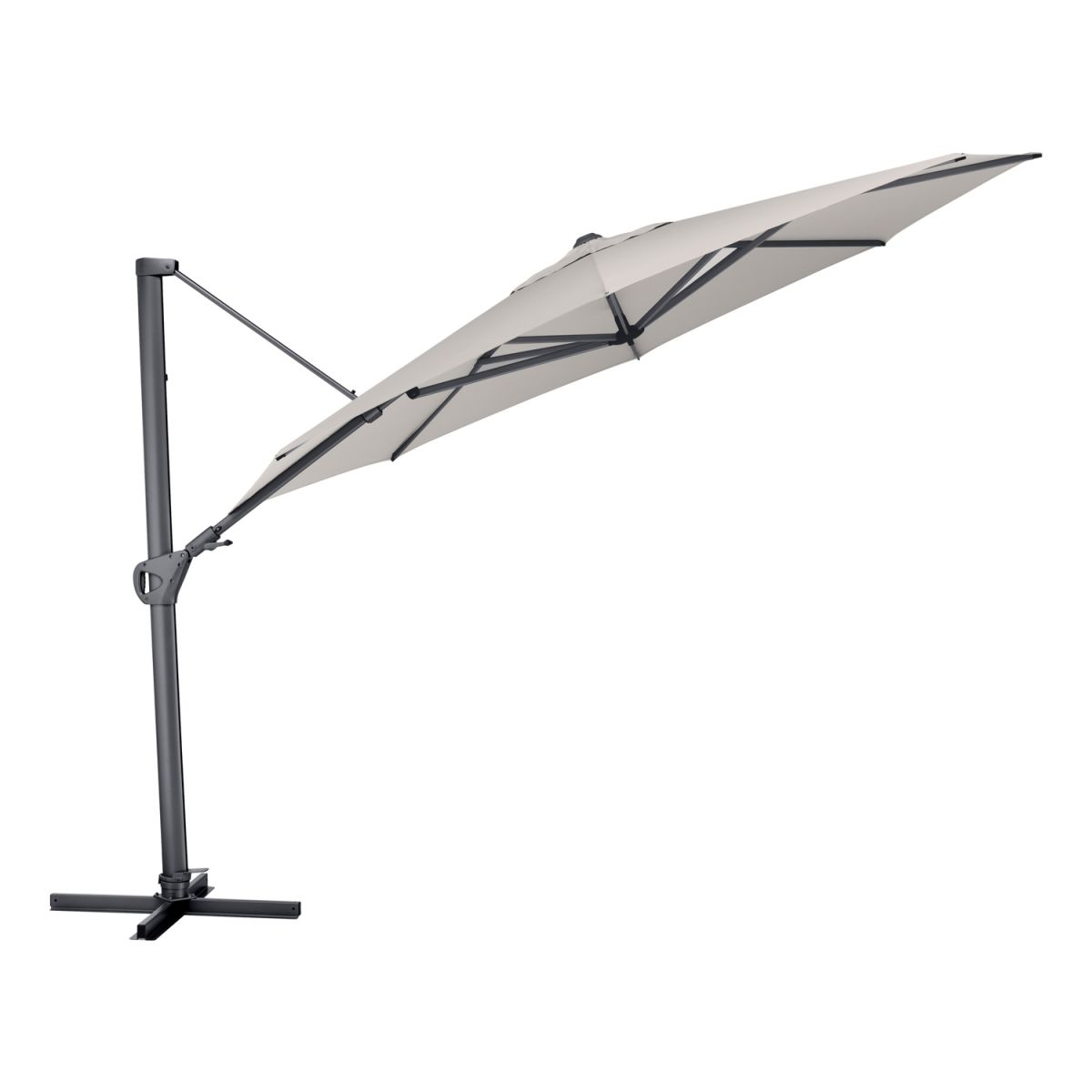 KETTLER Schirm UPF 50+ EASY SWING , mit PU-Beschichtung 350x350x350x260 cm (LxBxØxH); hellgrau; Gestell anthrazit; rund; 3 Stück / Pack