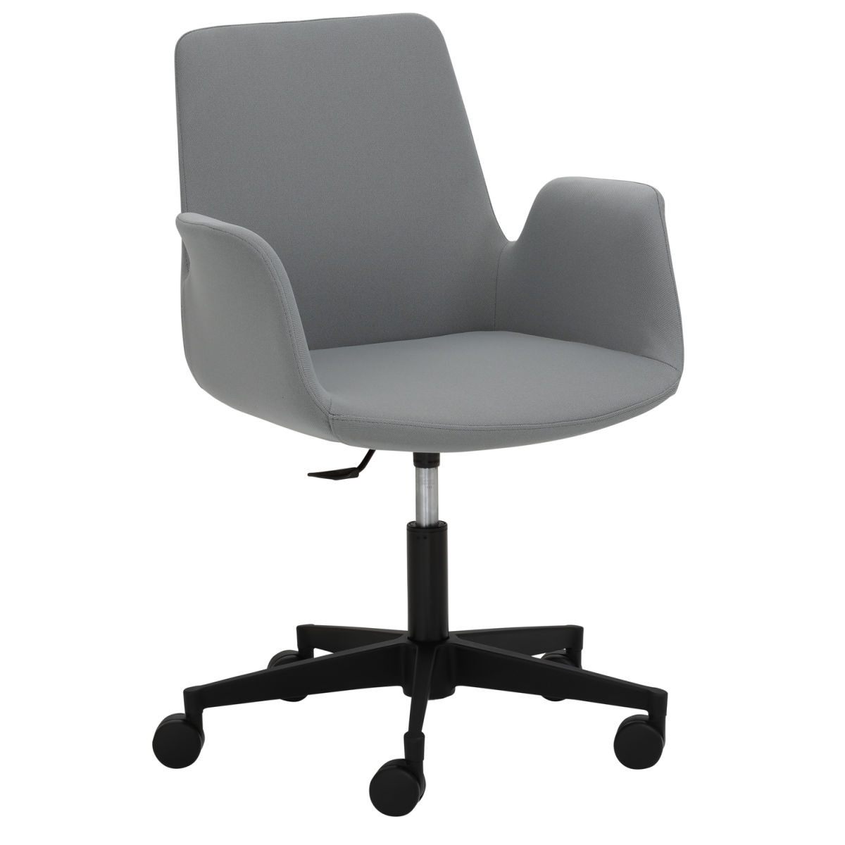 Mayer Sitzmöbel Sessel 2010, Polyester-Stoff, mit Armlehnen, drehbar 65x65x82 cm (BxTxH); Sitz grau, Gestell schwarz