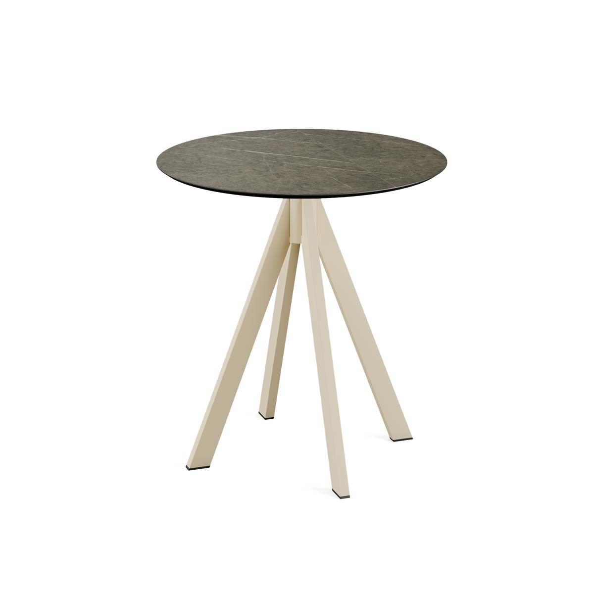 Feros Terrassentisch Infinity Sand Gestell + HPL rund 73.2x70 cm (HxØ); braun; rund