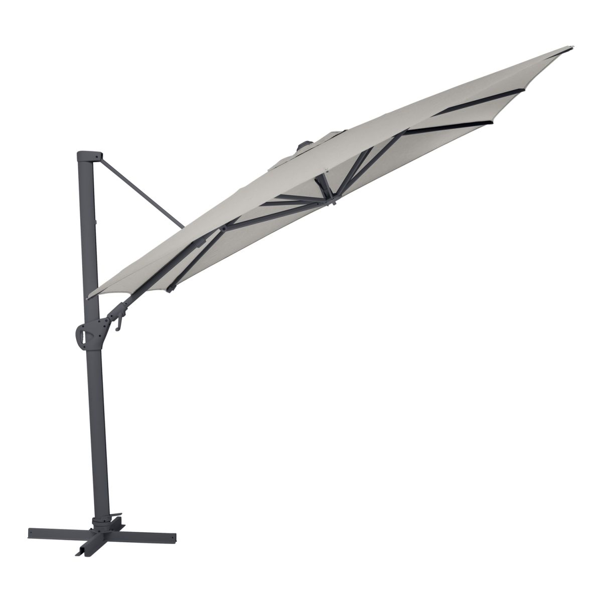 KETTLER Schirm UPF 50+ EASY SWING , mit PU-Beschichtung 300x300x260 cm (LxBxH); hellgrau; Gestell anthrazit; quadratisch; 3 Stück / Pack