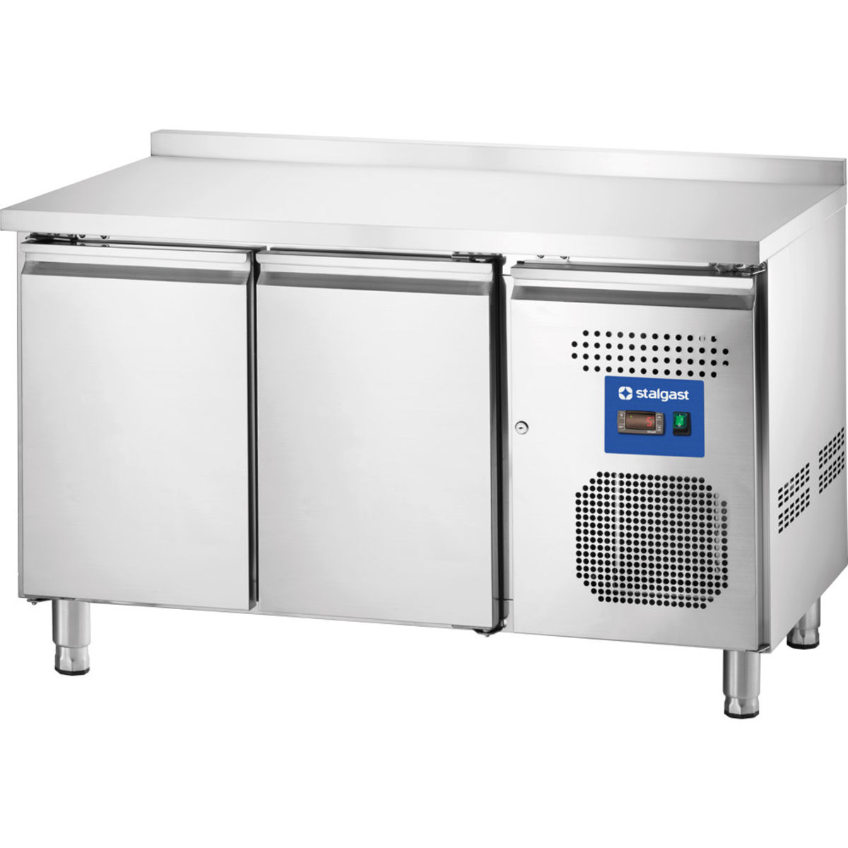 Stalgast STARLINE Kühltisch mit zwei Türen, GN1/1, 368 L, mit Aufkantung 136x85x70 cm (BxHxT); silber
