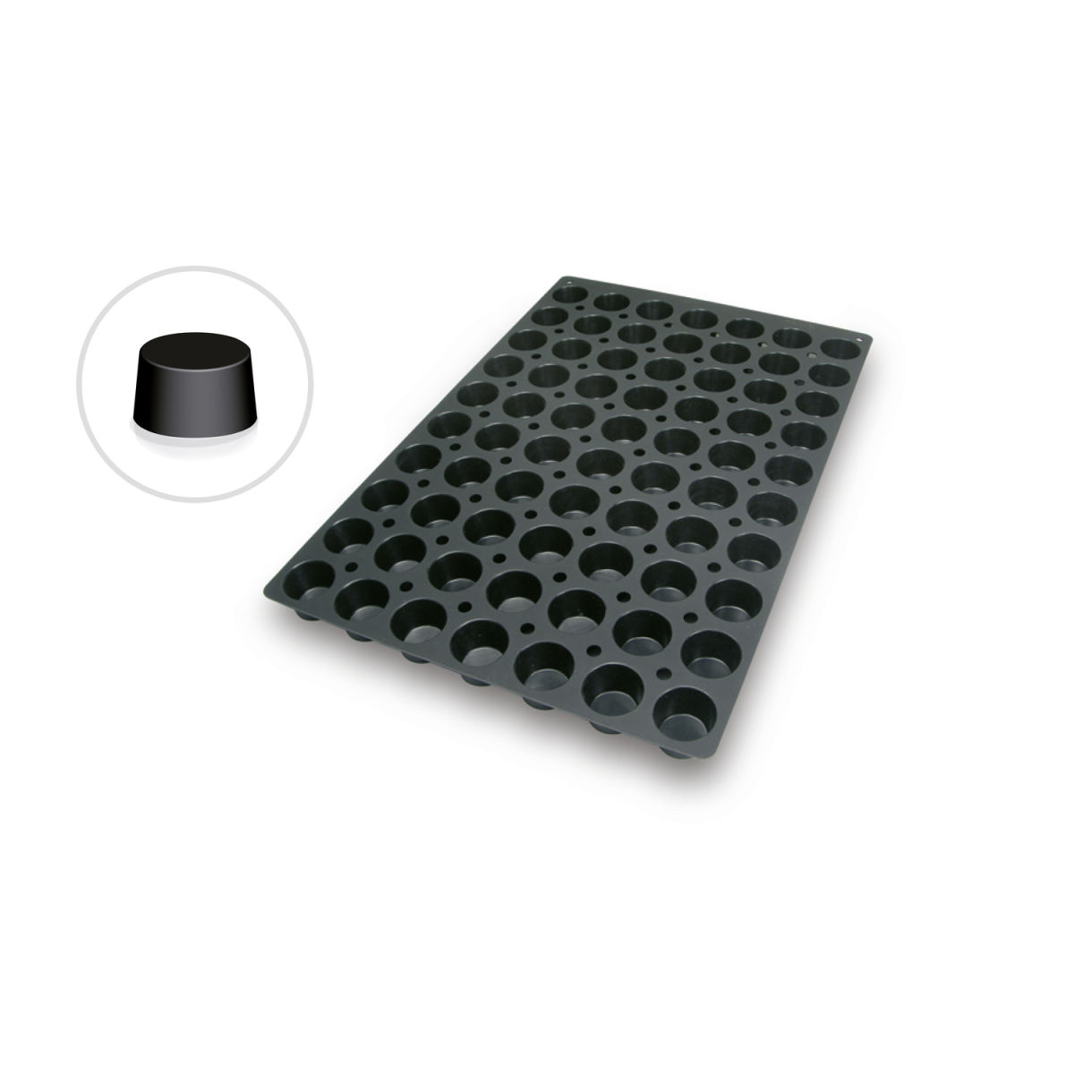 Stampo in silicone per muffin mini Schneider; 40 ml, 60x40x4.5x3 cm (LxLxØxH); nero