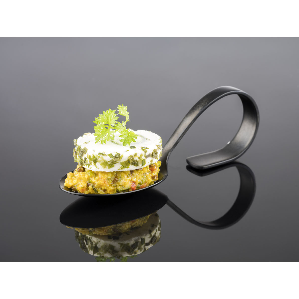 APS Gourmetlöffel PETIT, 18/8 Edelstahl 12 cm (L); schwarz