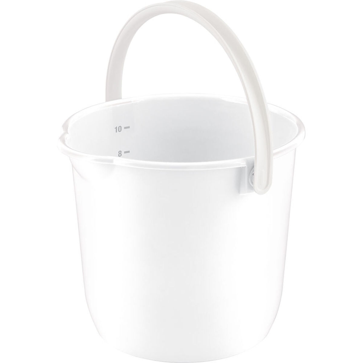 Secchio in polietilene, 10 litri Araven; bianco