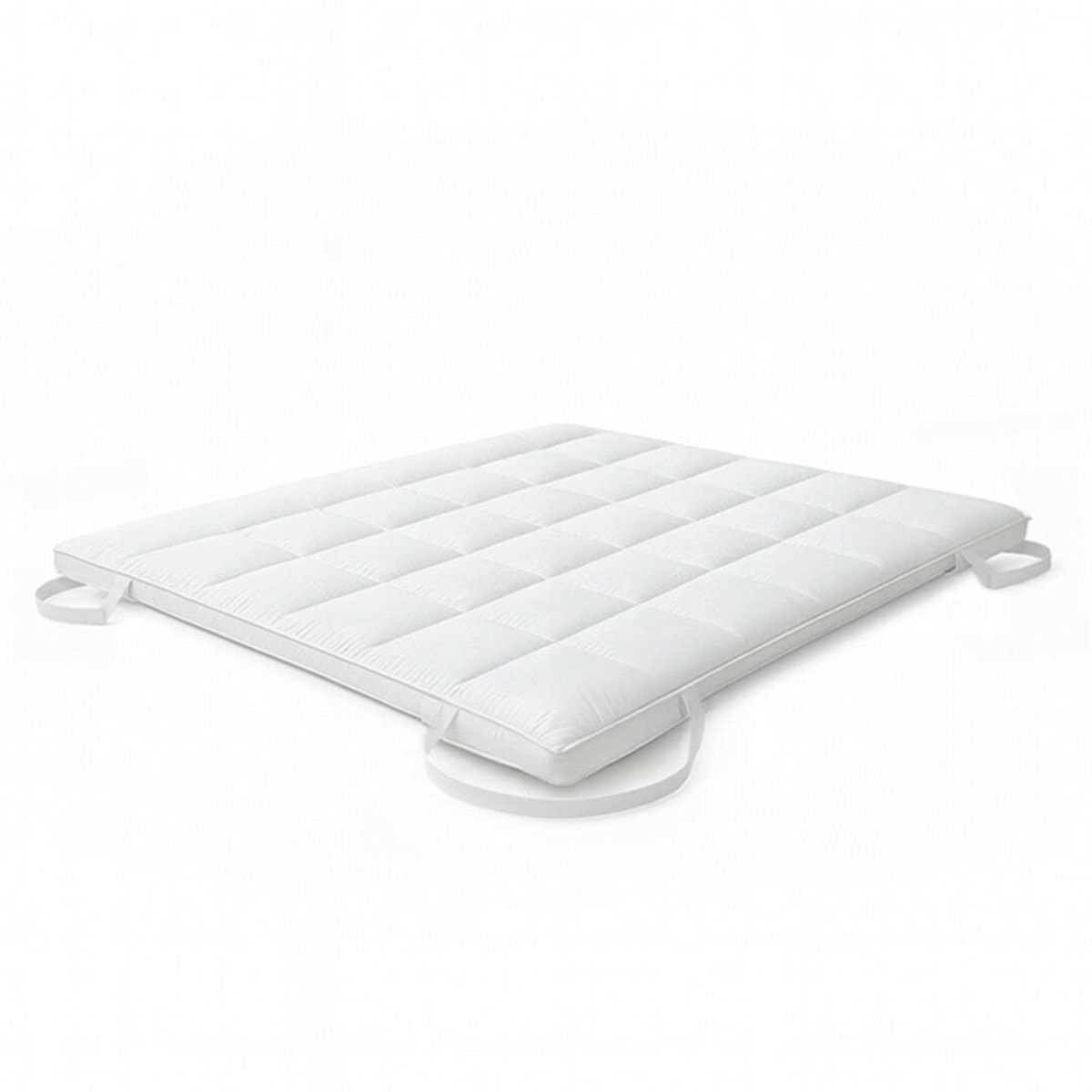 The White Stone Topper 500, Memory Foam 9 Zonen, mit Eckgummis; 90-90x200-200 cm (BxL); weiß