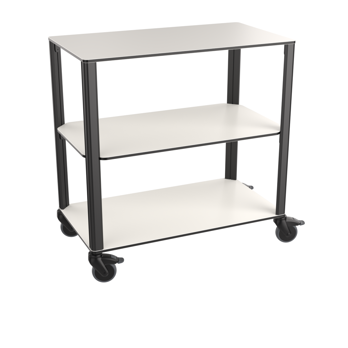 QUATRO Eleganter Servierwagen mit 3 Ebenen Holz, erweiterbar mit vielen Accessoires 90x51x92 cm (BxTxH); weiß