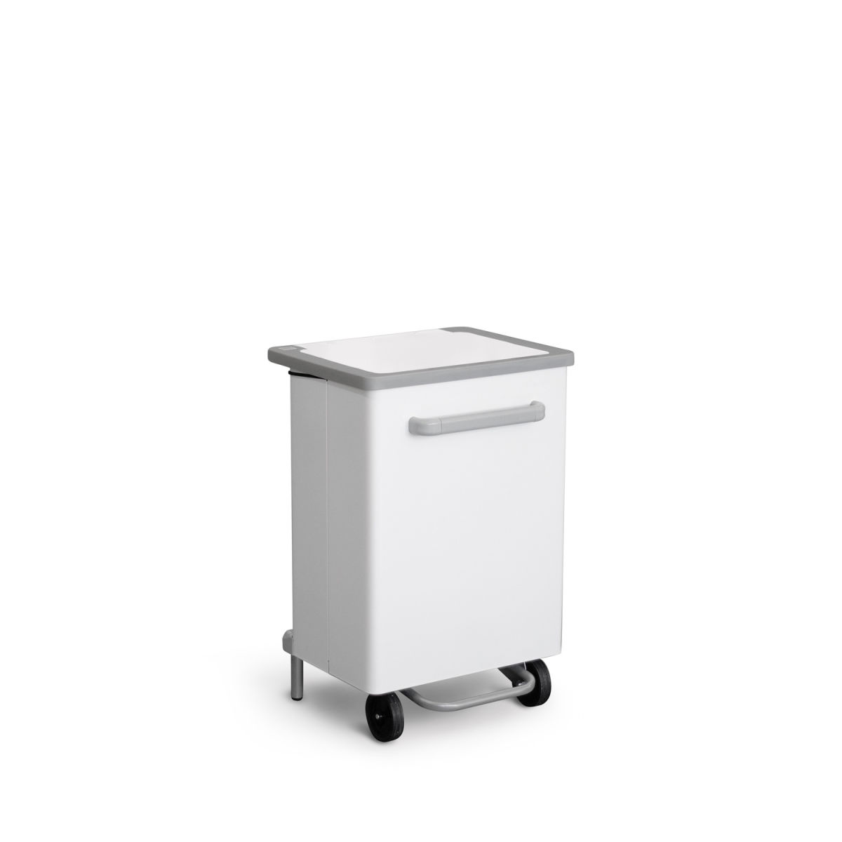 STIL CASA Stil Casa Tret-Abfalleimer, Stahl lackiert, Frontöffnung, elastischer Beutelhalter 90 l, 47x37x70 cm (LxBxH); weiß