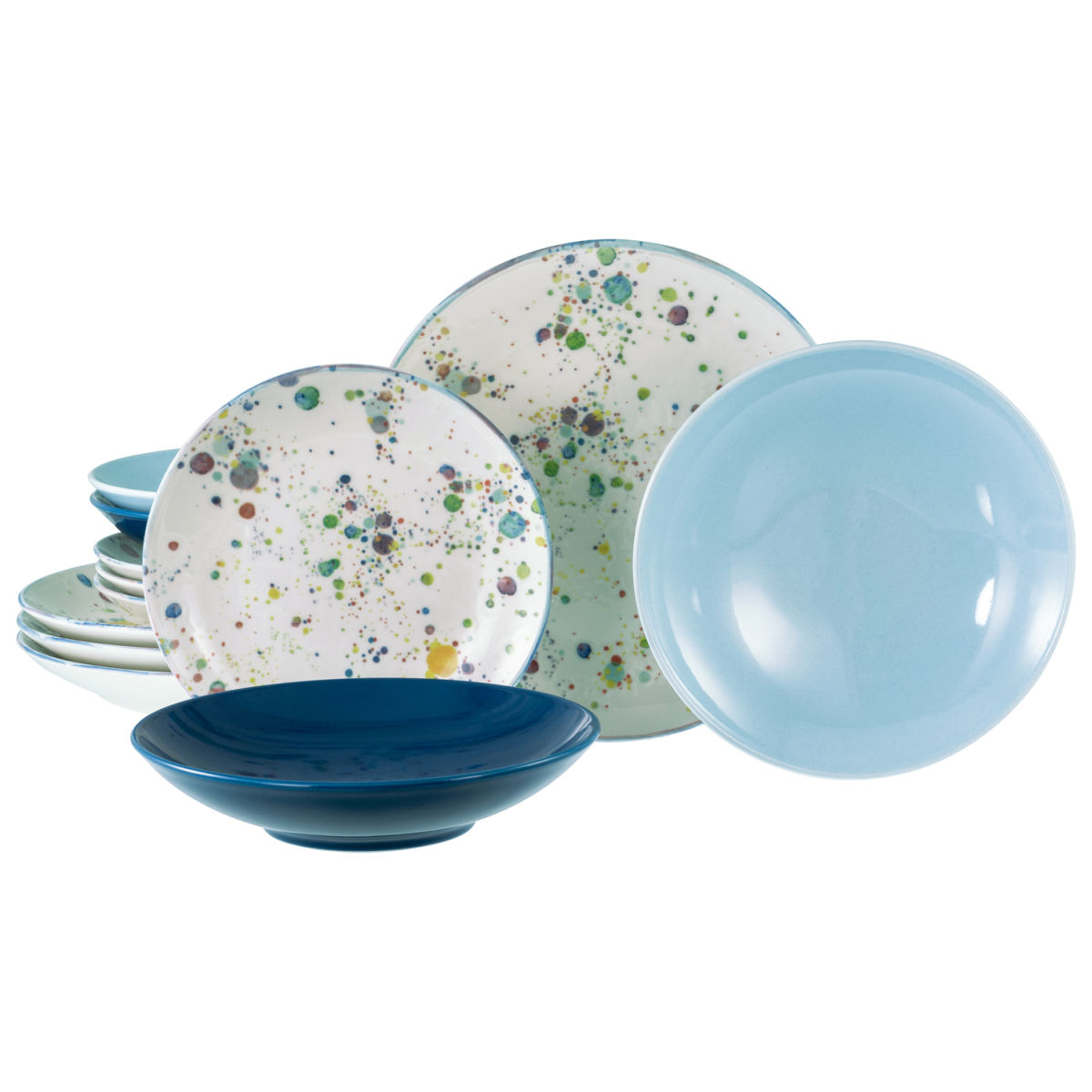 CreaTable Candy Drops Mix - Tellerset 12-tlg mehrfarbig