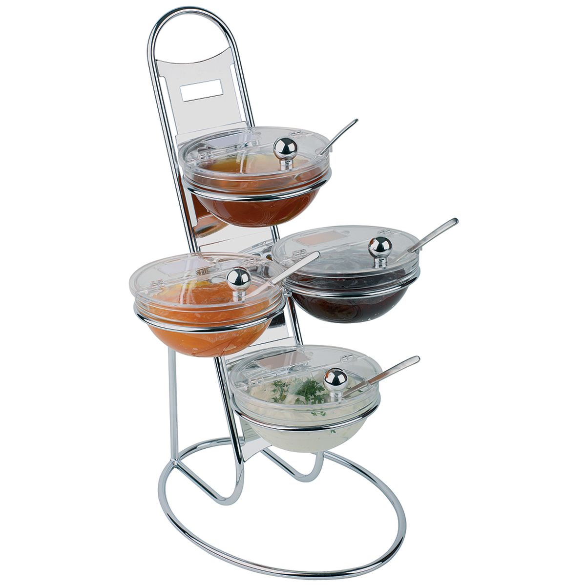 APS Buffetleiter LITTLE, 4 Schalen 30x30x48 cm (BxØxH); transparent/edelstahl; rund