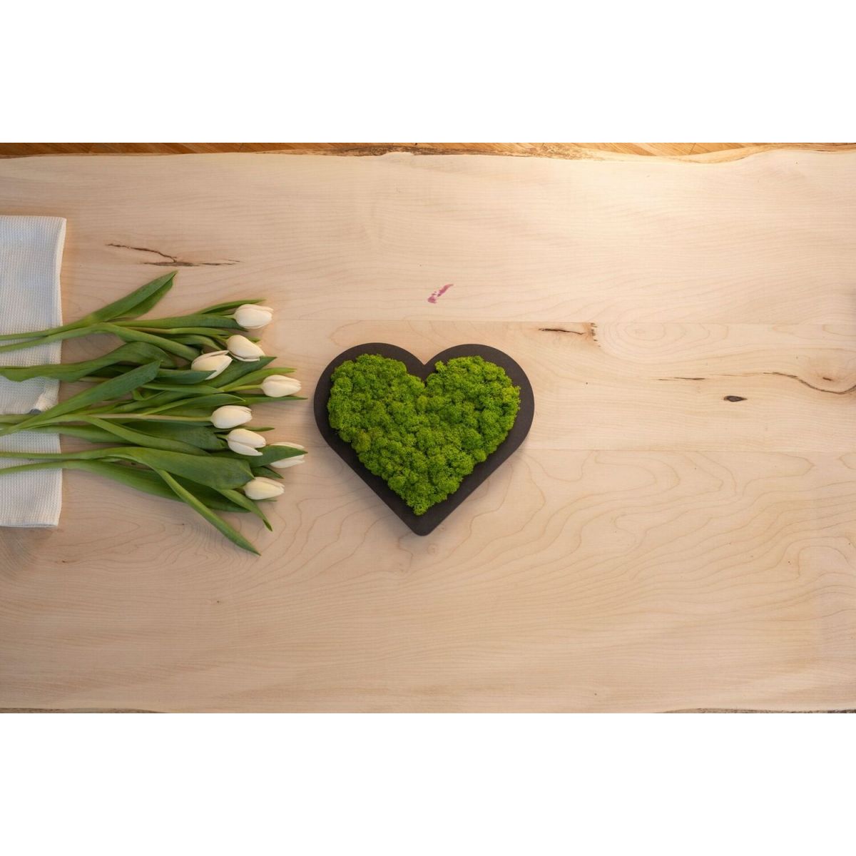 styleGREEN Piktogramm: Herzchen grün (20cm) und Ständer (10cm) grün