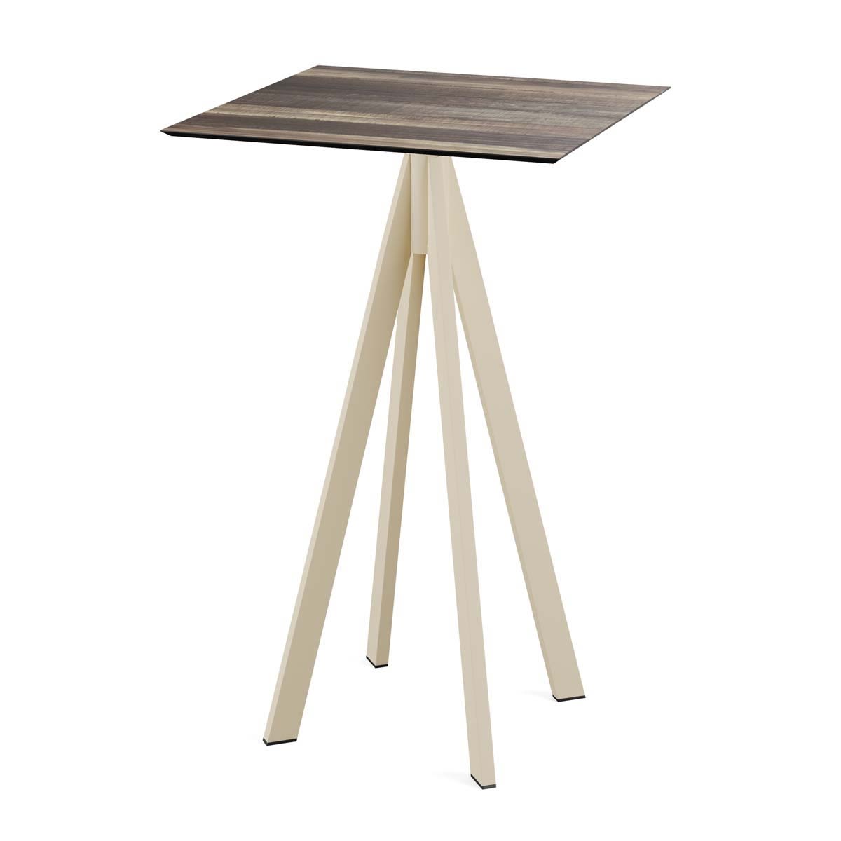 Feros Stehtisch Infinity Sand Gestell + HPL quadratisch 70x70x109.2 cm (LxBxH); hellbraun; quadratisch