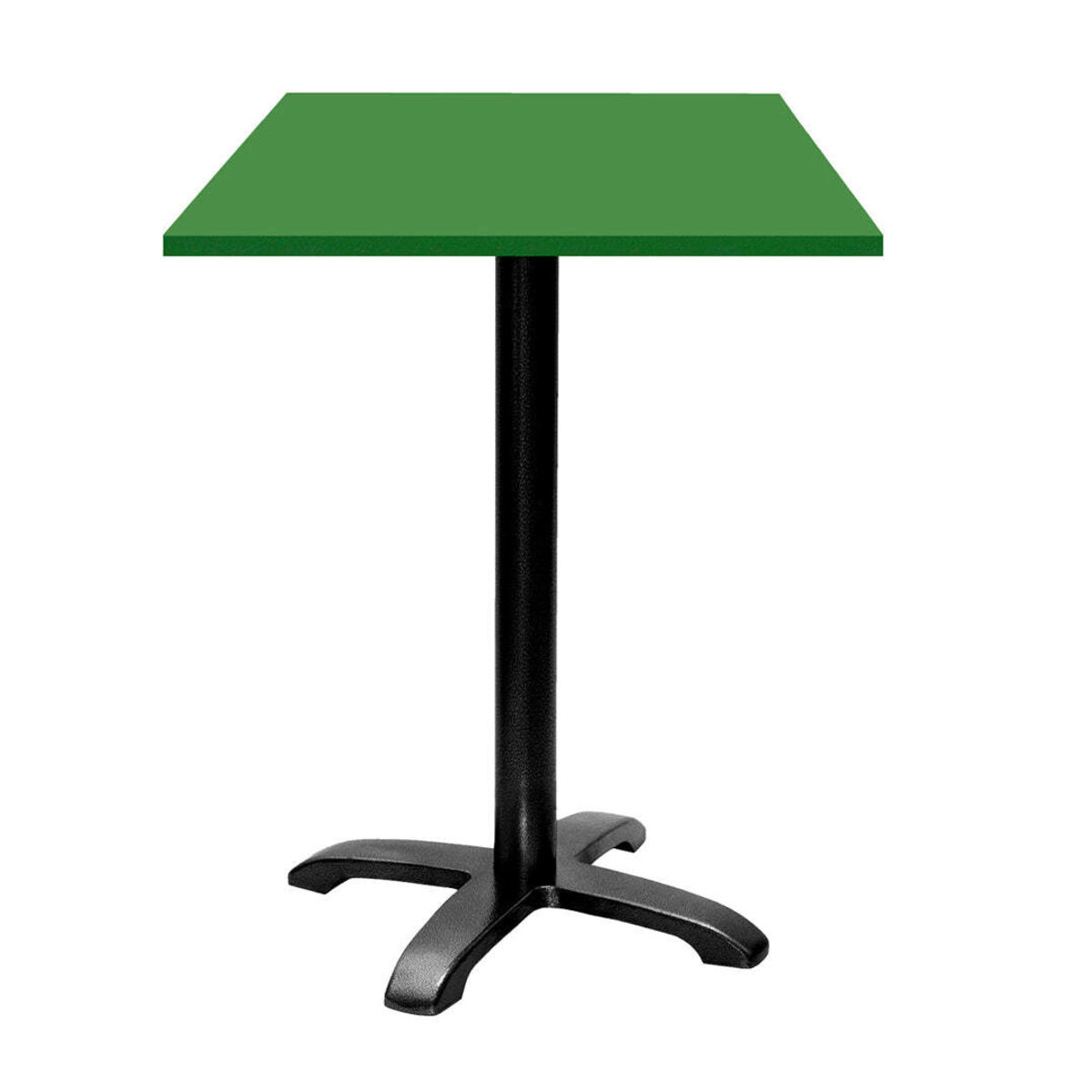 RestooTab Stehtisch Bazila quadratisch - Dekor Holz & Uni 60x60x112 cm (LxBxH); Platte grün, Gestell schwarz; quadratisch