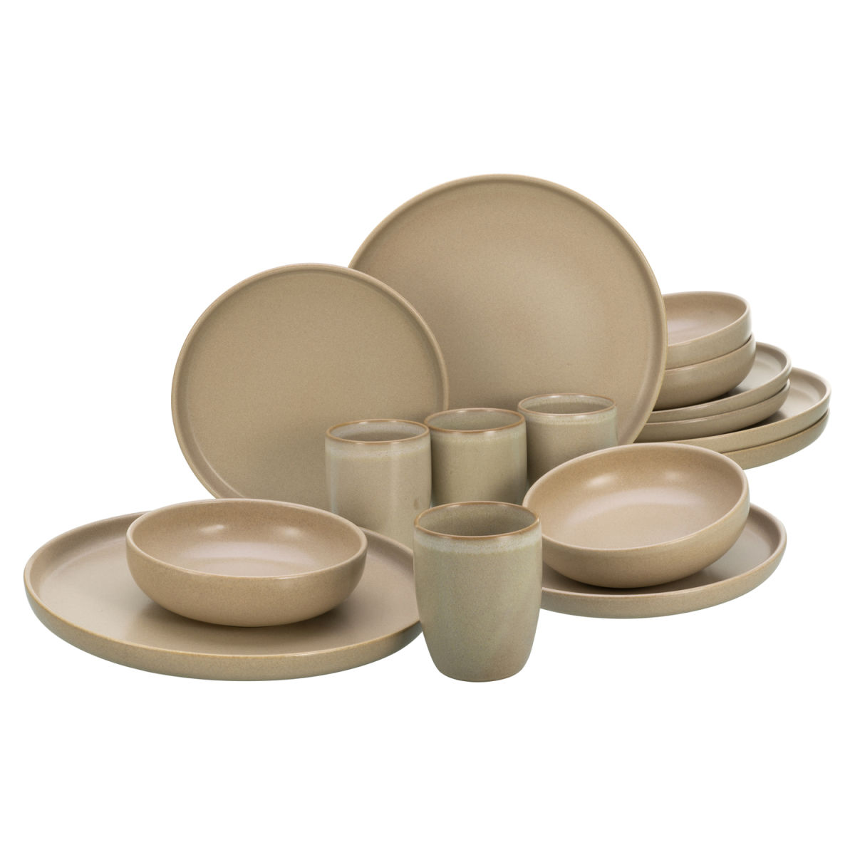 Uno SAND - Servizio combinato da 16 pezzi CreaTable; sabbia