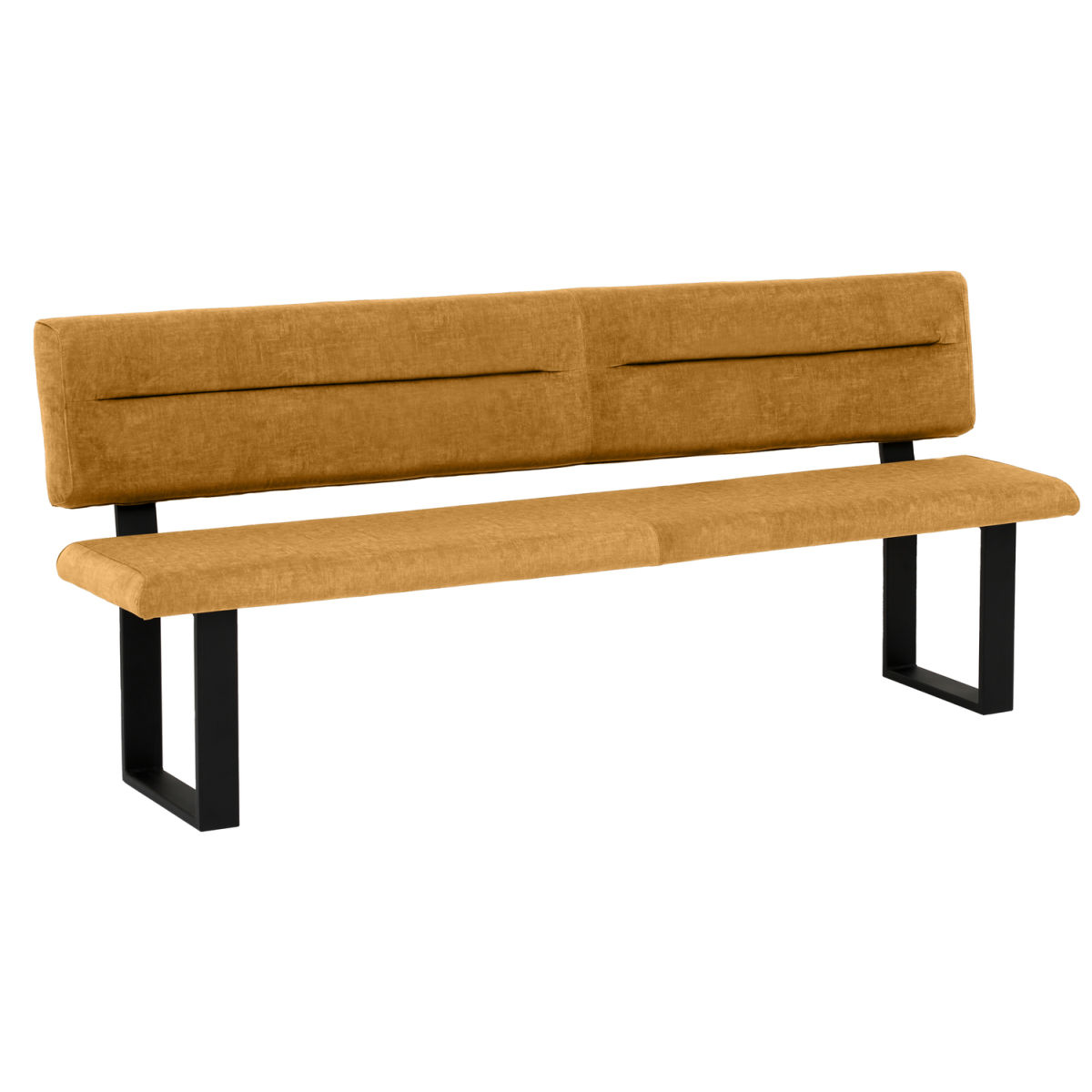 Mayer Sitzmöbel Sitzbank 4133 180x60x91 cm (BxTxH); Sitz senf, Gestell schwarz
