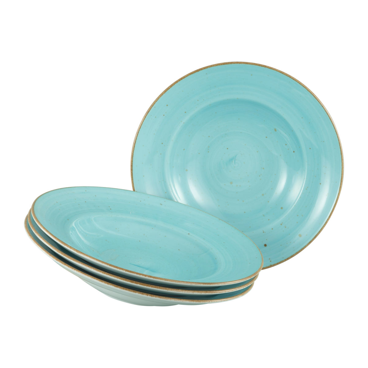 CreaTable Vintage Nature - Pastateller 4-tlg 400 ml, 27x27x27x5 cm (LxBxØxH); blau; rund; 4 Stück / Pack