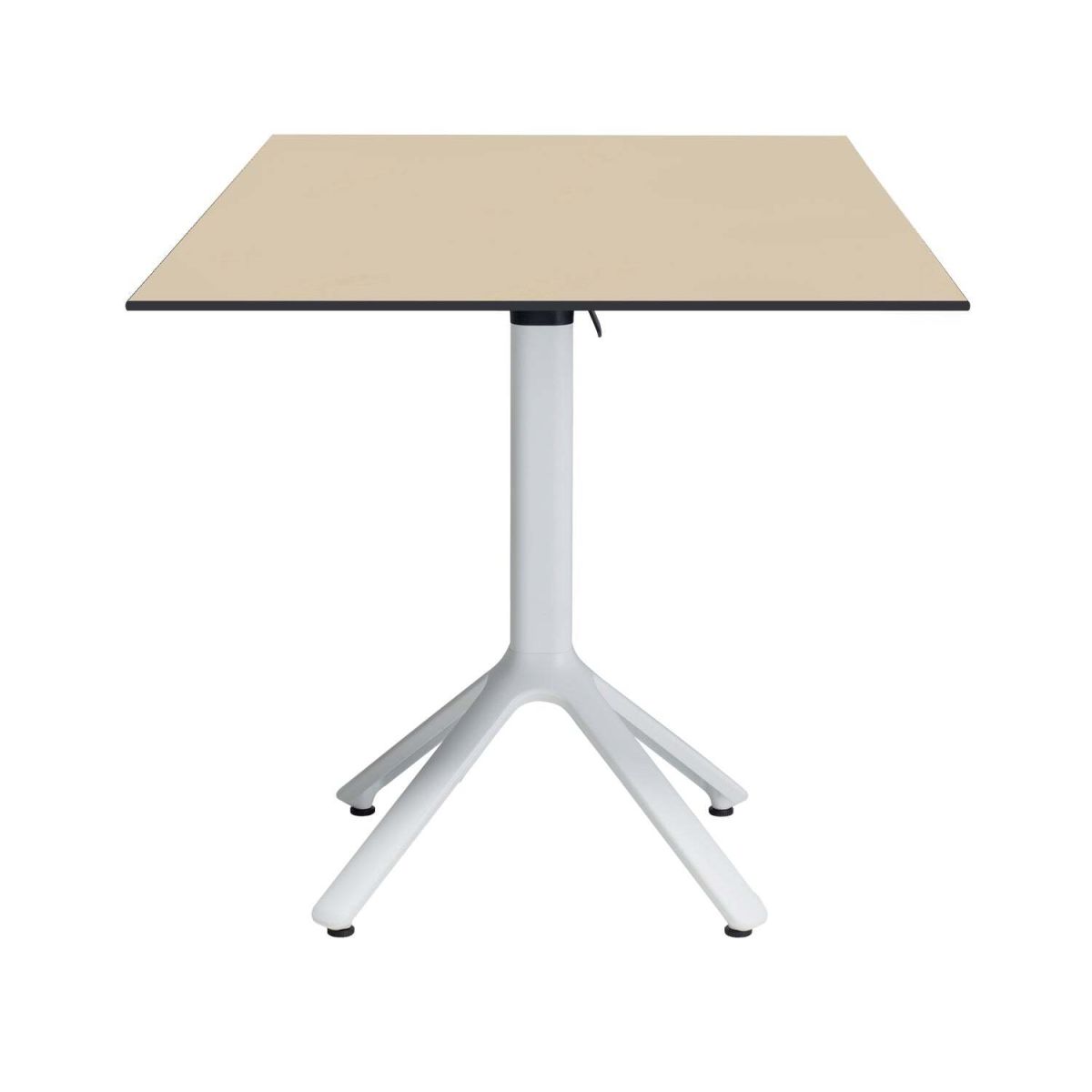 Tavolo pieghevole Nemo bianco da esterno 70x70 RestooTab; 70x70x74 cm (LxLxH); Piano tavolo beige, struttura bianco; quadrata