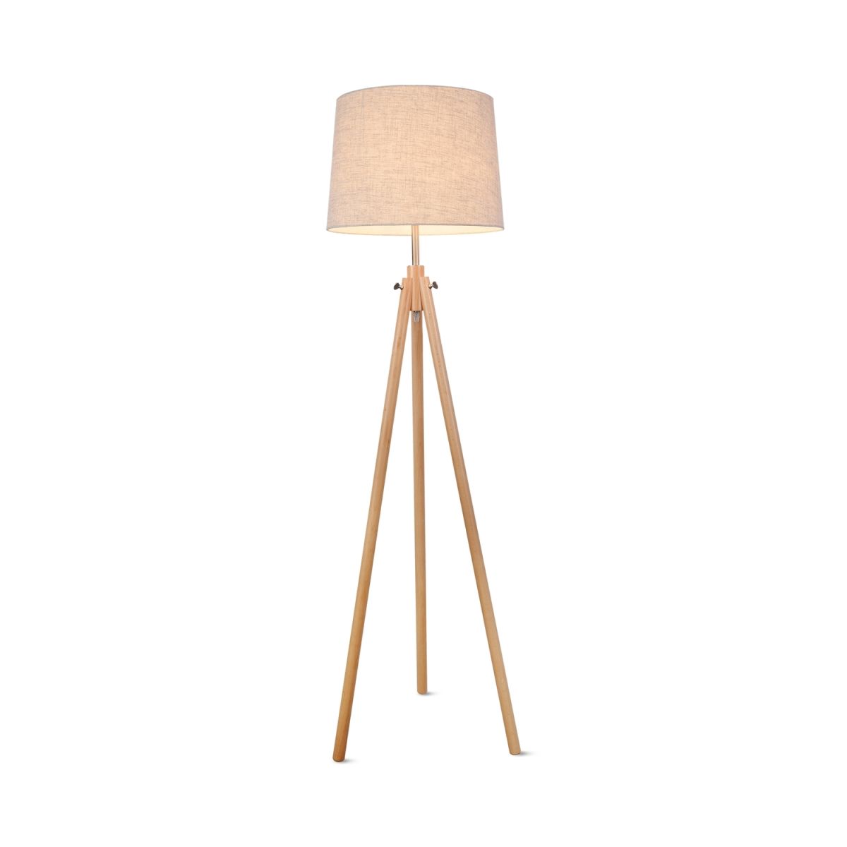Maytoni Maytoni Stehleuchte Calvin Weiß, aus Metall und Holz, 1xE27; 51x51x157.2x51 cm (LxBxHxØ); beige; Gestell beige