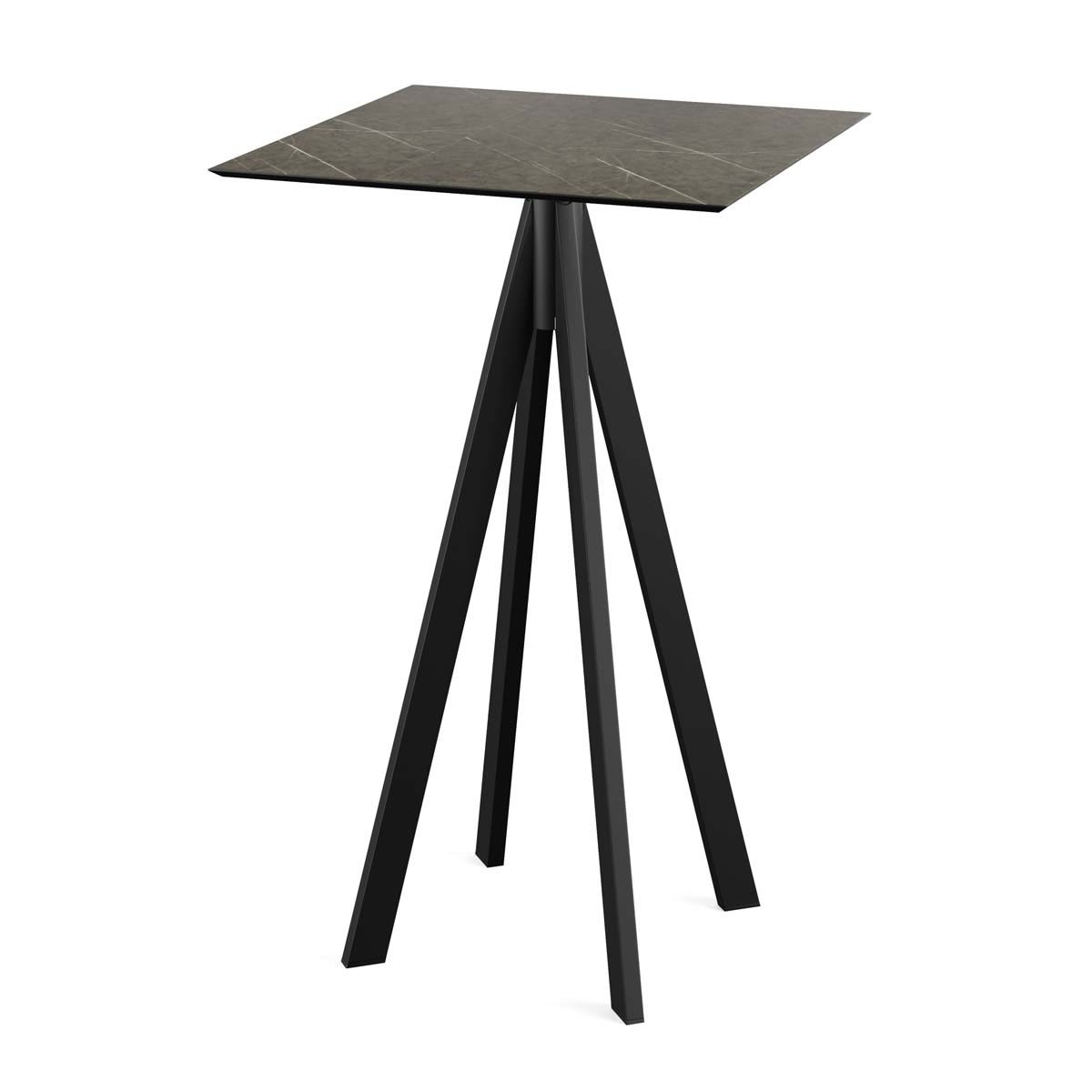 Feros Stehtisch Infinity Gestell + HPL quadratisch 70x70x109.2 cm (LxBxH); braun; quadratisch