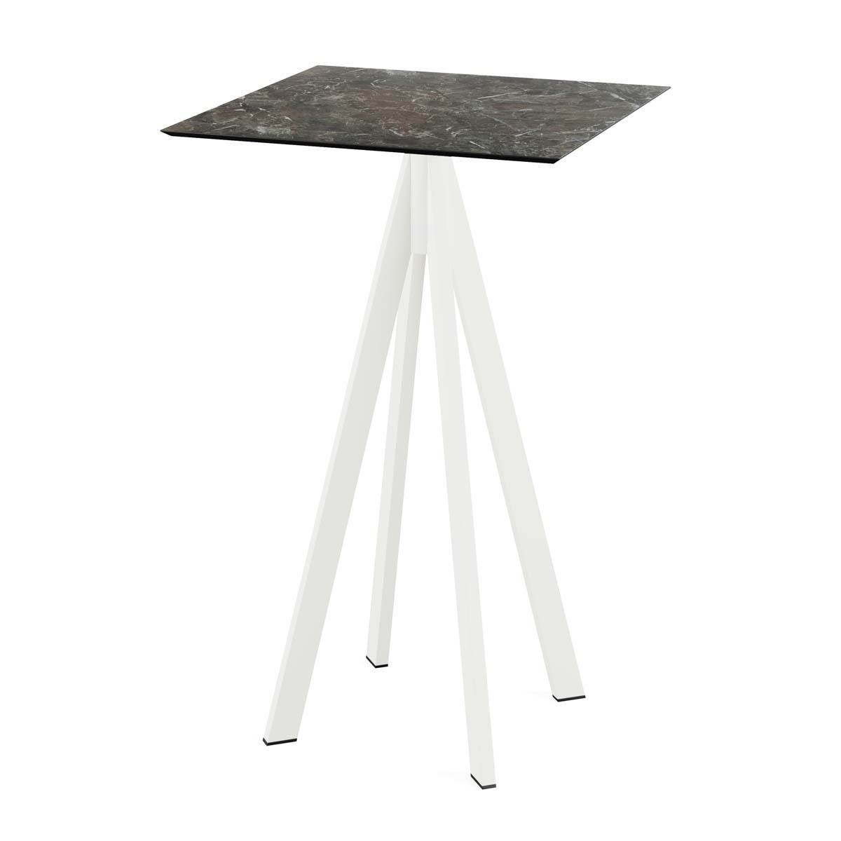 Feros Stehtisch Infinity Weiß Gestell + HPL quadratisch 70x70x109.2 cm (LxBxH); mehrfarbig; quadratisch