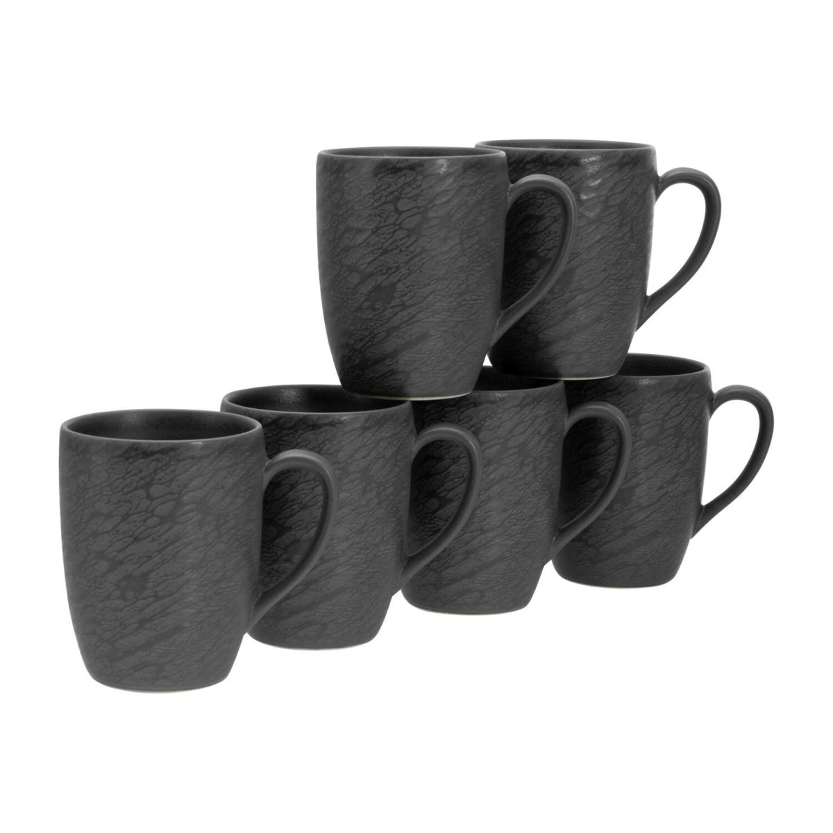 CreaTable Rondo black Schiefer - Kaffeebecher 6-tlg.; 300 ml, 8x8x10 cm (LxBxH); schwarz; 6 Stück / Pack