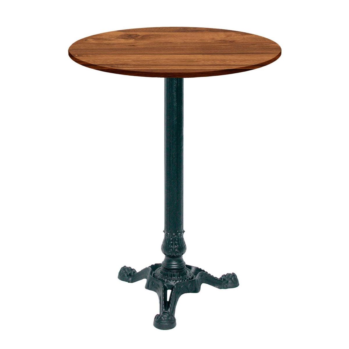 RestooTab Stehtisch Bistrot rund - Dekor Stein & Holz 60x60x113x60 cm (LxBxHxØ); eiche wenge; Gestell schwarz; rund