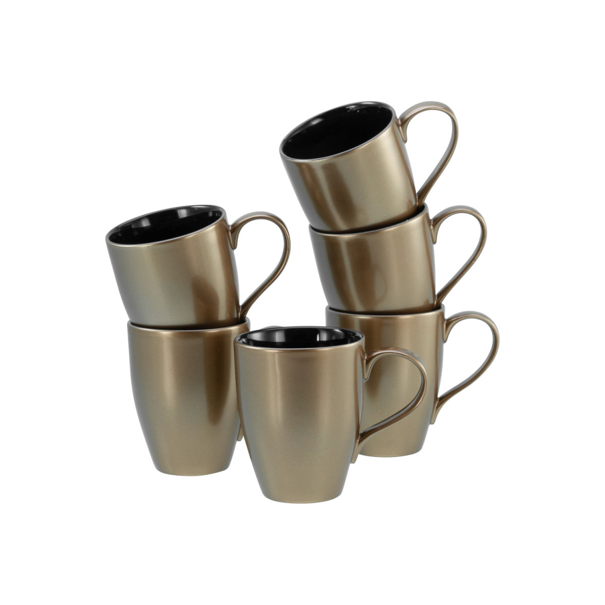 CreaTable Golden Days - Kaffeebecher 6-tlg schwarz; 6 Stück / Pack