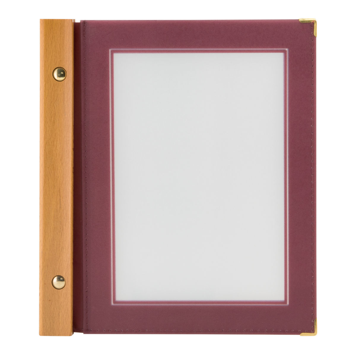 Portamenu A5 Wood - 4 facciate Securit; 20.5x23.5 cm (LxH); rosso