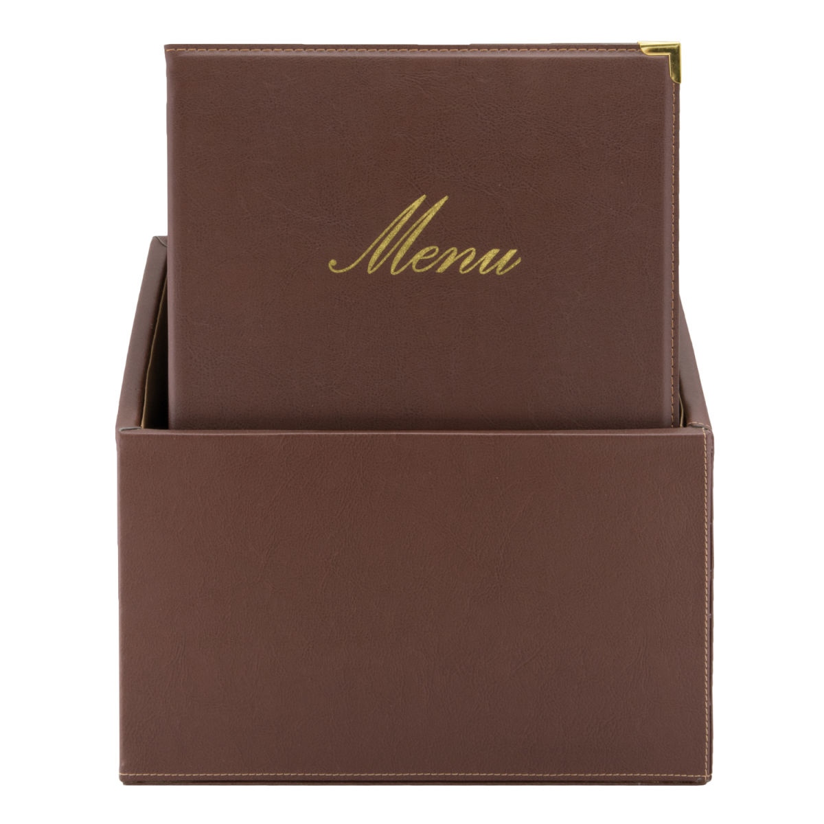 Scatola con 20 Carte A4 Classic - Bordeaux - Similpelle - 4 facciate Securit; 27.5x35 cm (LxH); marrone