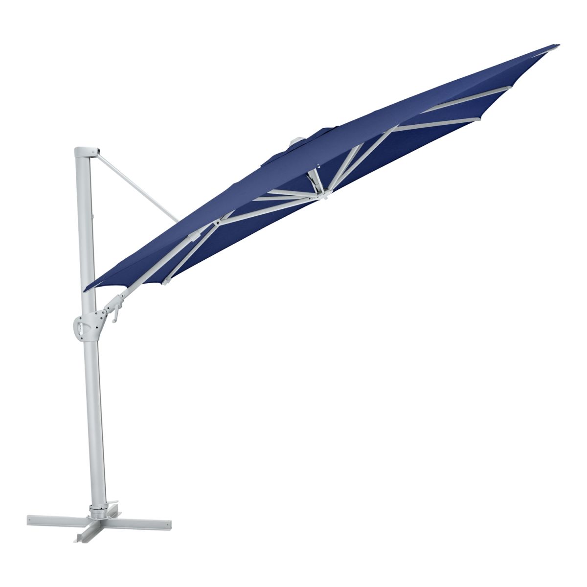 KETTLER Schirm UPF 50+ EASY SWING , mit PU-Beschichtung 300x300x260 cm (LxBxH); blau; Gestell silber; quadratisch; 3 Stück / Pack
