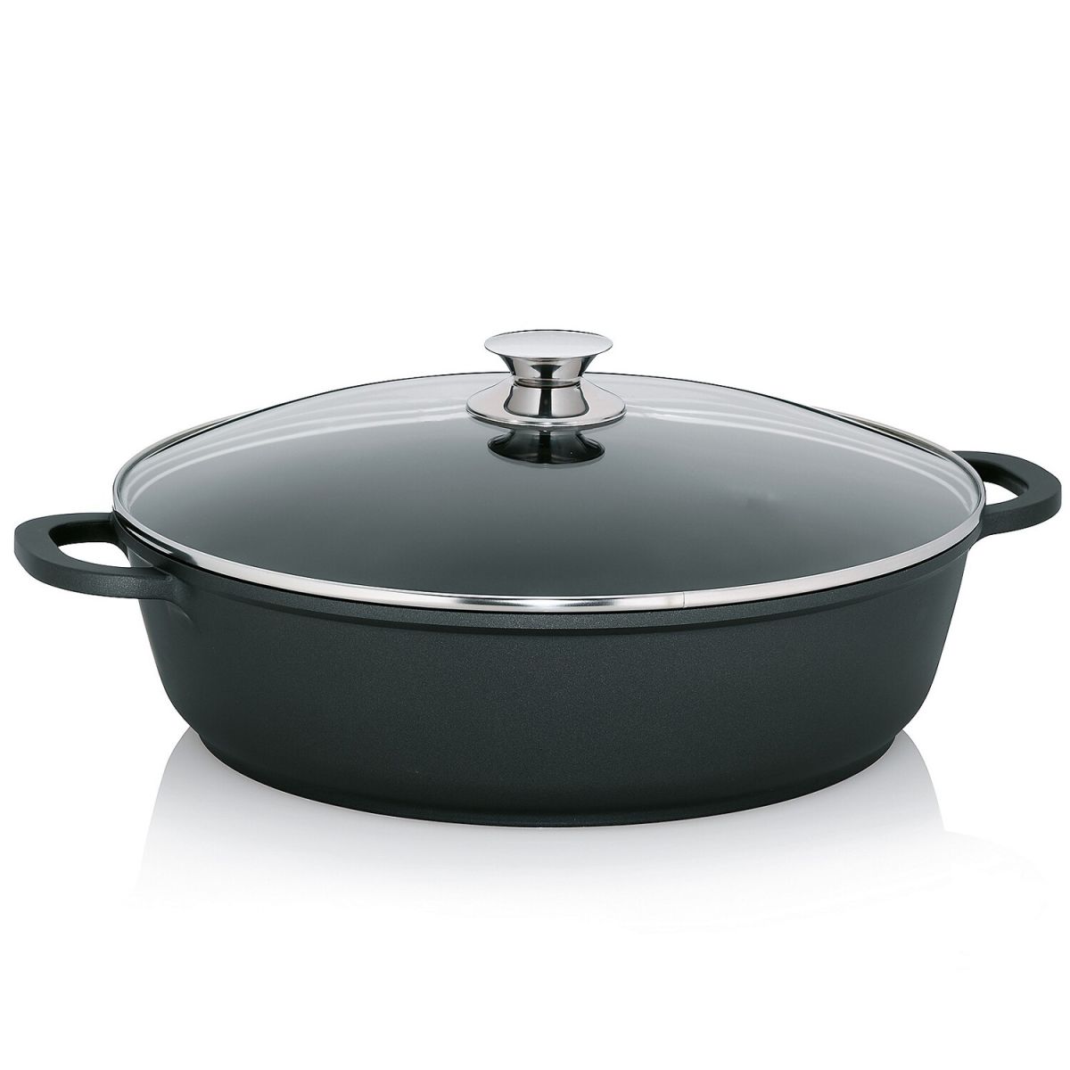 kela Servierpfanne Kerros Aluguss 7 l, 10 cm (H); schwarz; rund