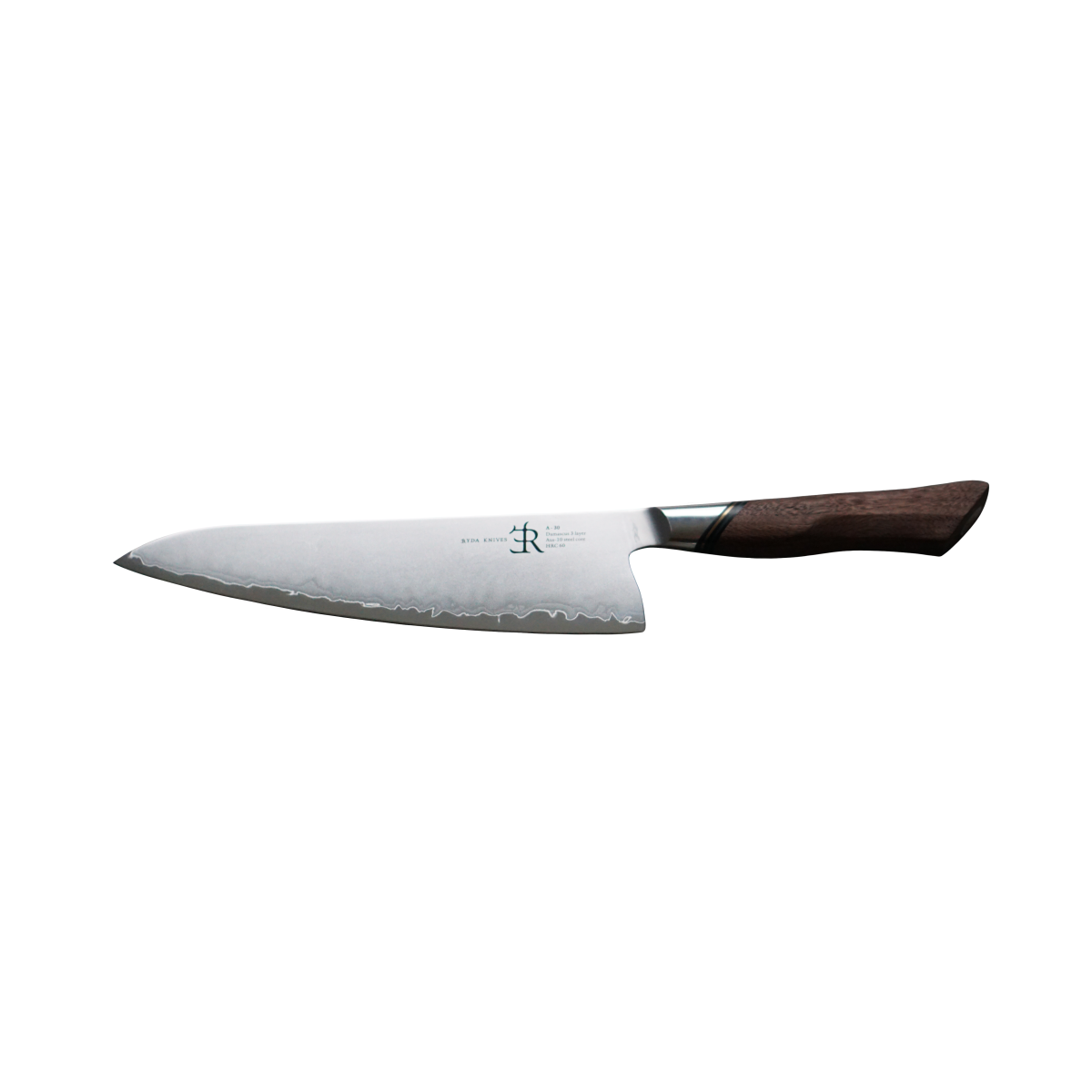 Ryda Knives Kochmesser A30 Klingenlänge 20.5 cm, 34 cm (L); silber/braun