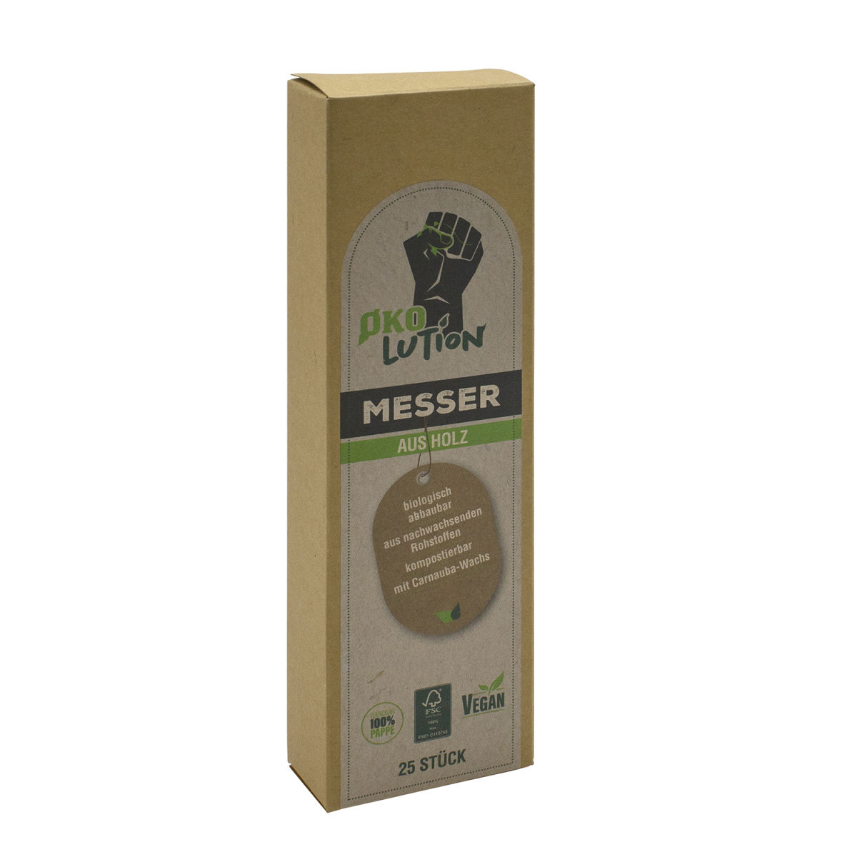 Ökolution Holzmesser 16.5 cm (L); natur; 2500 Stück / Pack